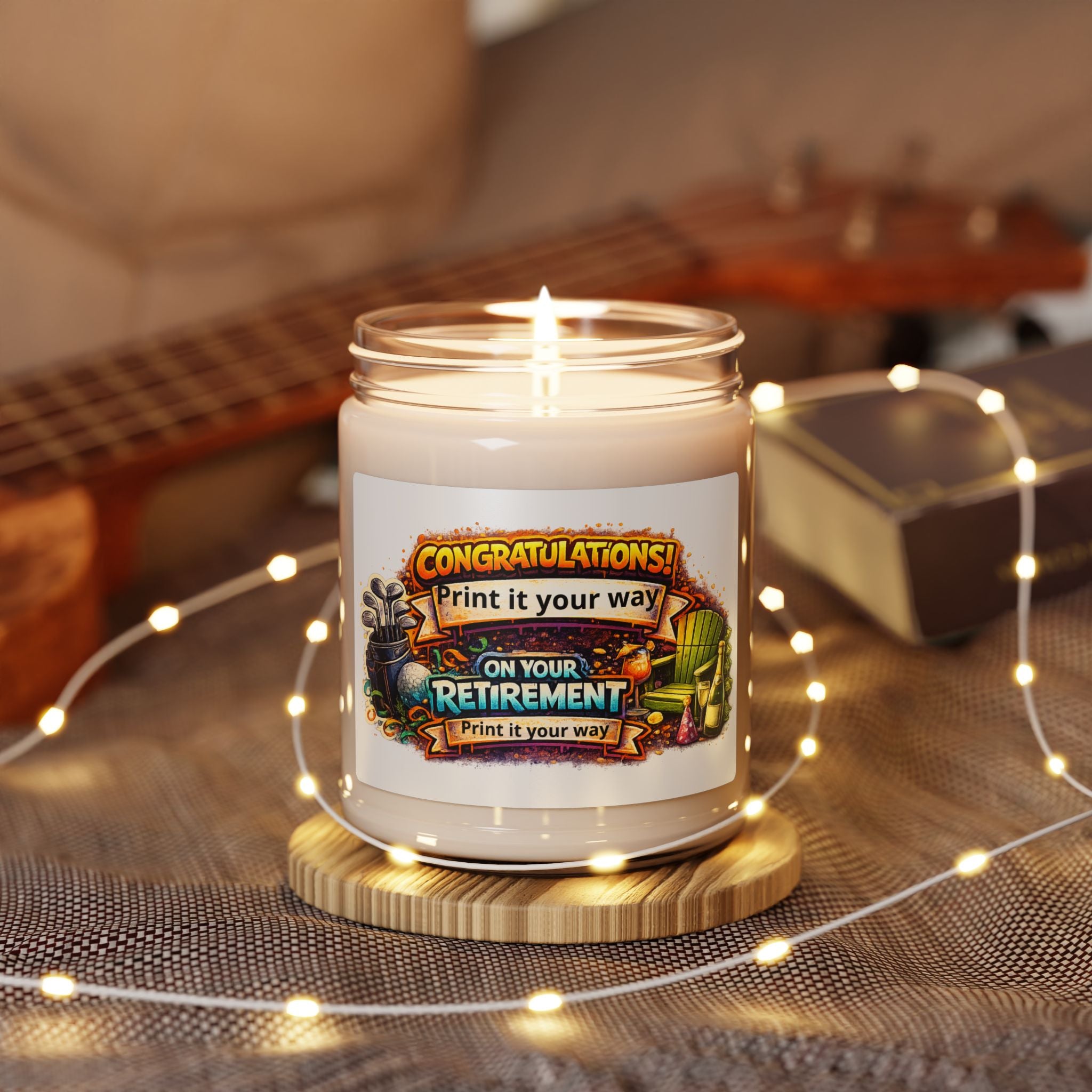 Retirement Congratulations Scented Soy Candle – 9oz (Customizable "Print it your way")