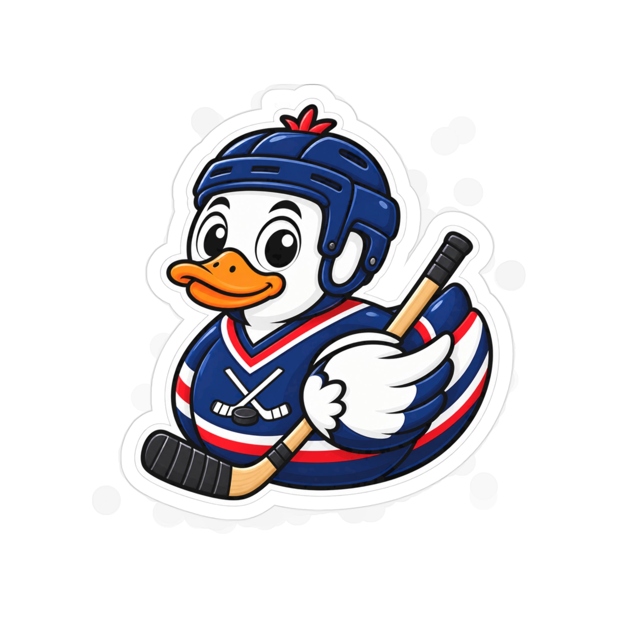 Hockey Duck Die-Cut Outdoor Sticker — Waterproof Transparent Vinyl