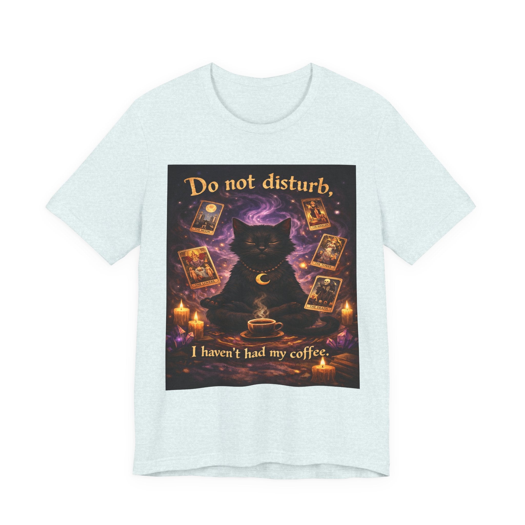 Do Not Disturb Cat Coffee Tee — Mystic Black Cat Tarot T-Shirt