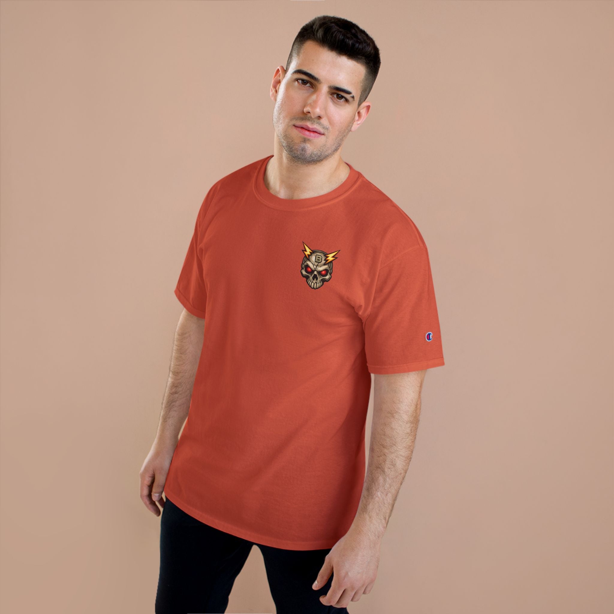 Champion T-Shirt — "I’ll Let You Know When It’s Clear" Gamer Skull Back Print