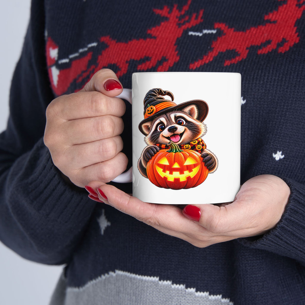 🎃 Halloween Raccoon Coffee Ceramic Mug (11oz, 15oz)