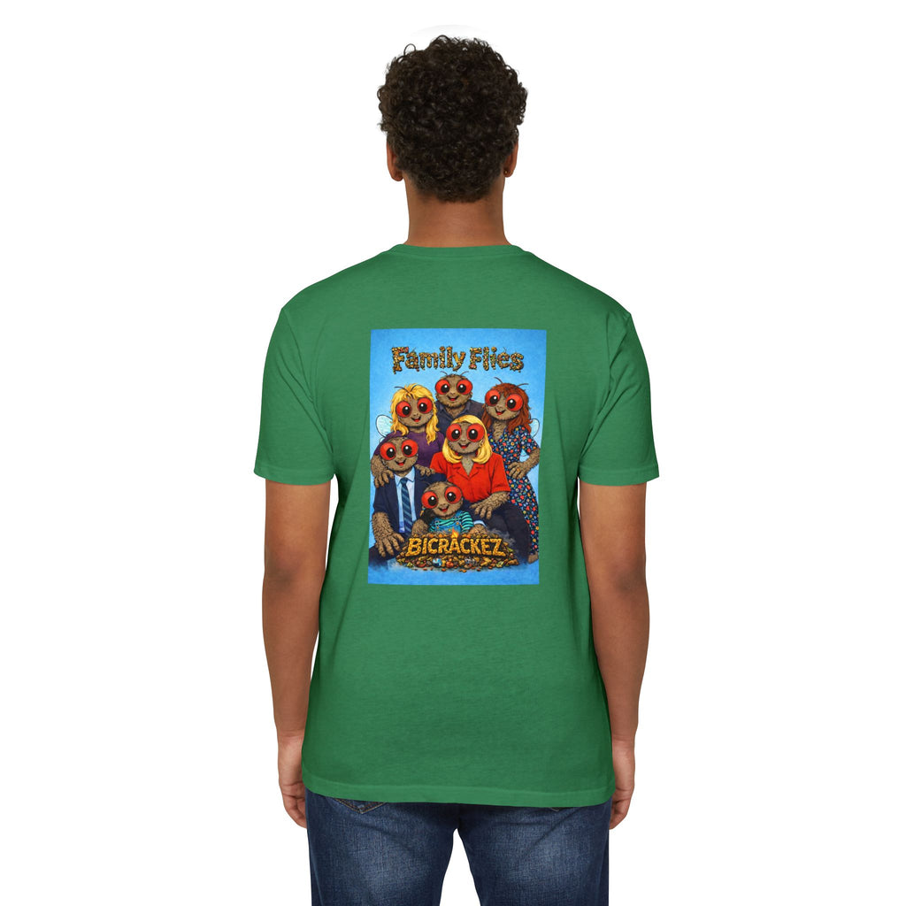 Family Flies Graphic T-Shirt — "Bicracketz" Retro Cartoon Tee