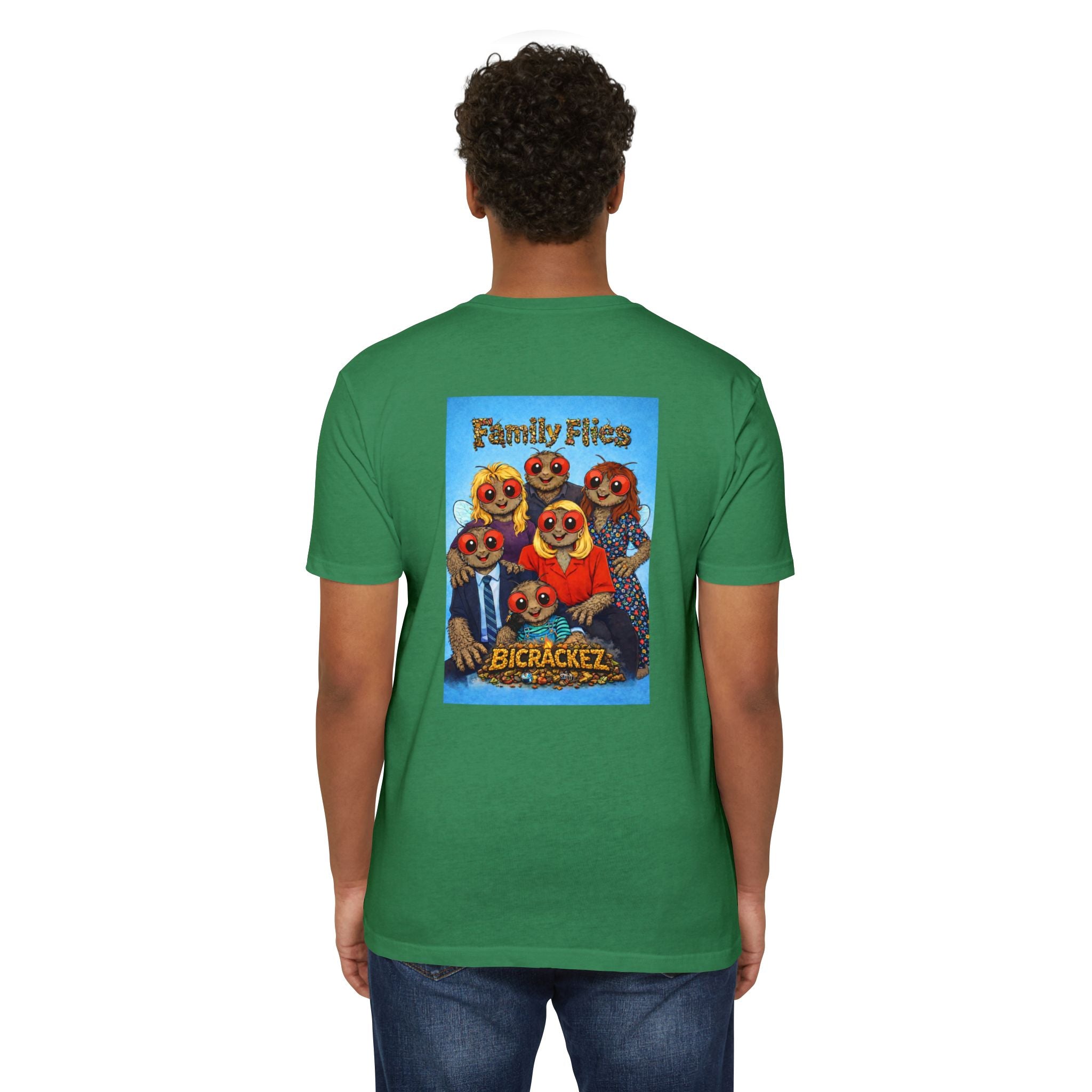 Family Flies Graphic T-Shirt — "Bicracketz" Retro Cartoon Tee