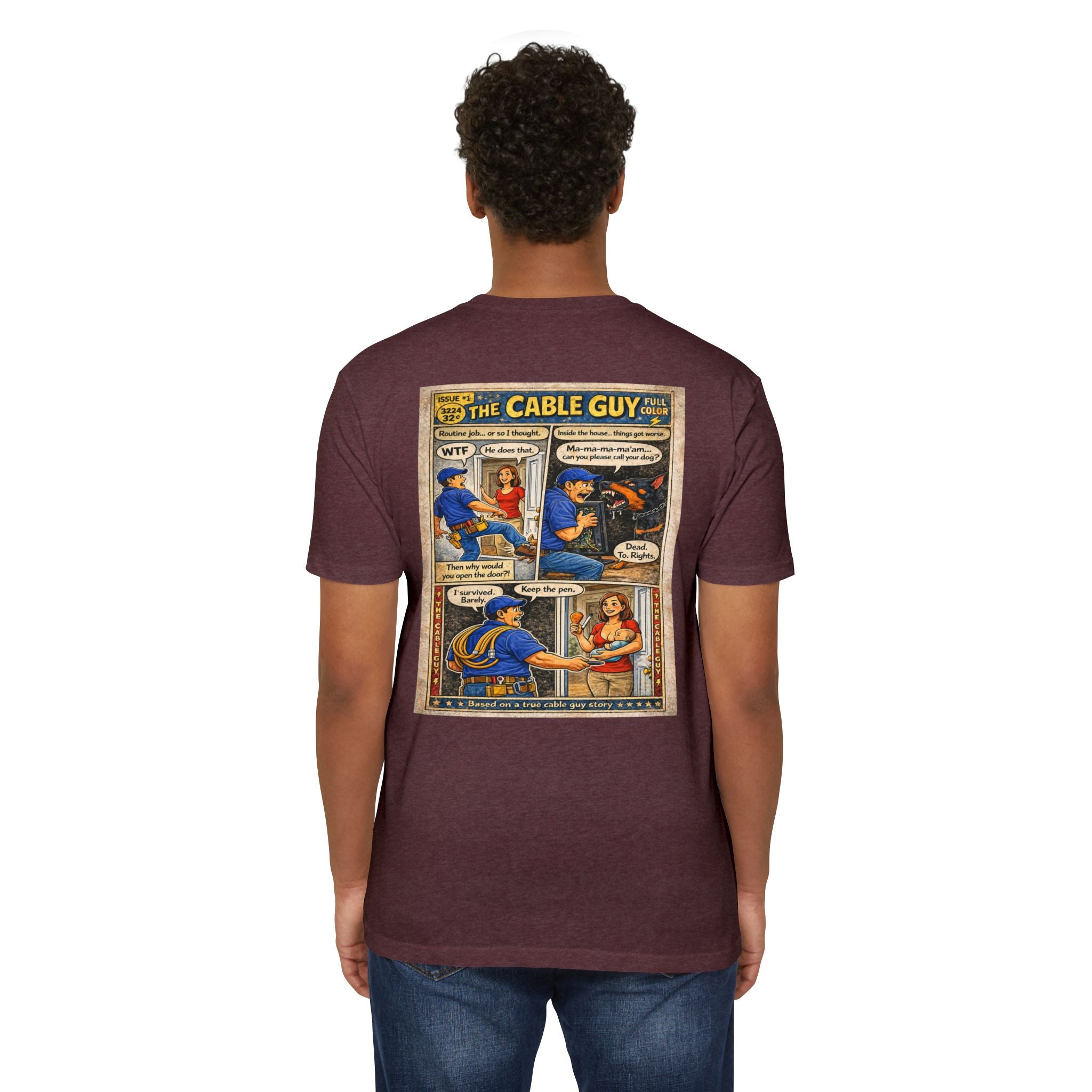 Cable Guy Comic T-Shirt — Funny Retro Pop Art Tee