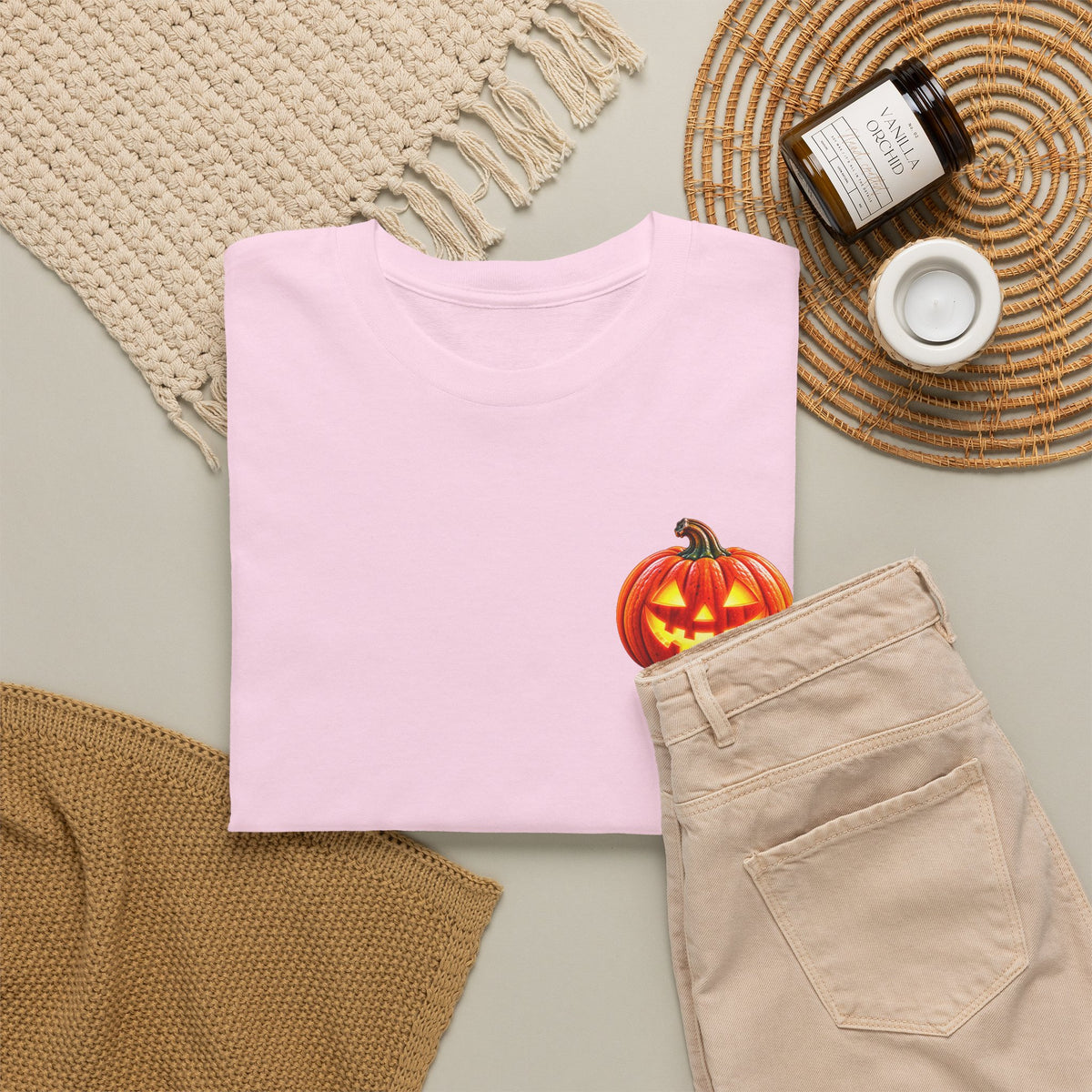 Halloween Raccoon Tee — Cute Jack-o'-Lantern "Happy Halloween" Shirt