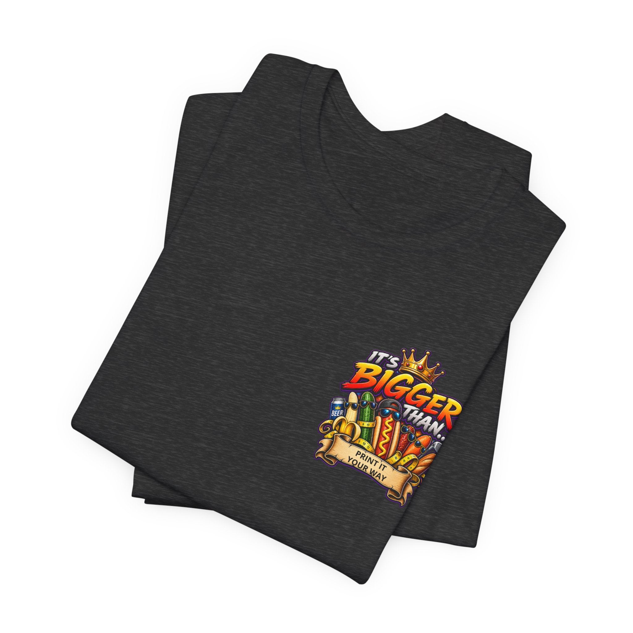 T-Shirt — "It's Bigger Than..." Retro Hot Dog & Snacks Graphic Tee