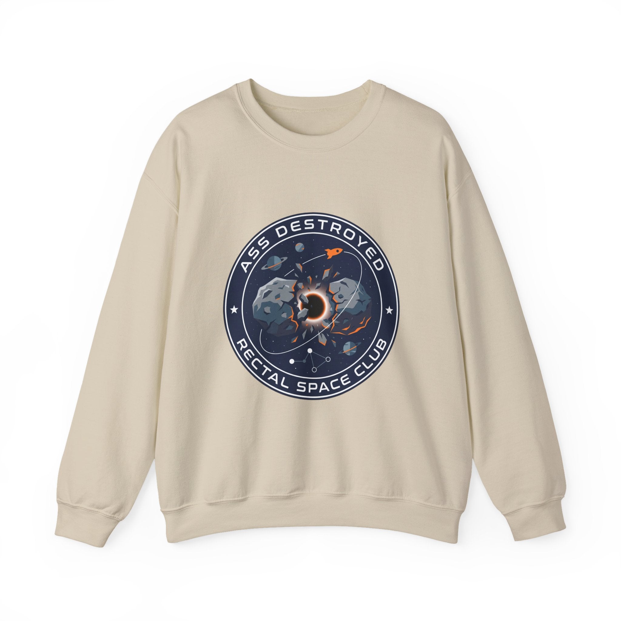 Mission Patch Cosmic Rocket Crewneck, space astronaut, mission patch, hard sci-fi