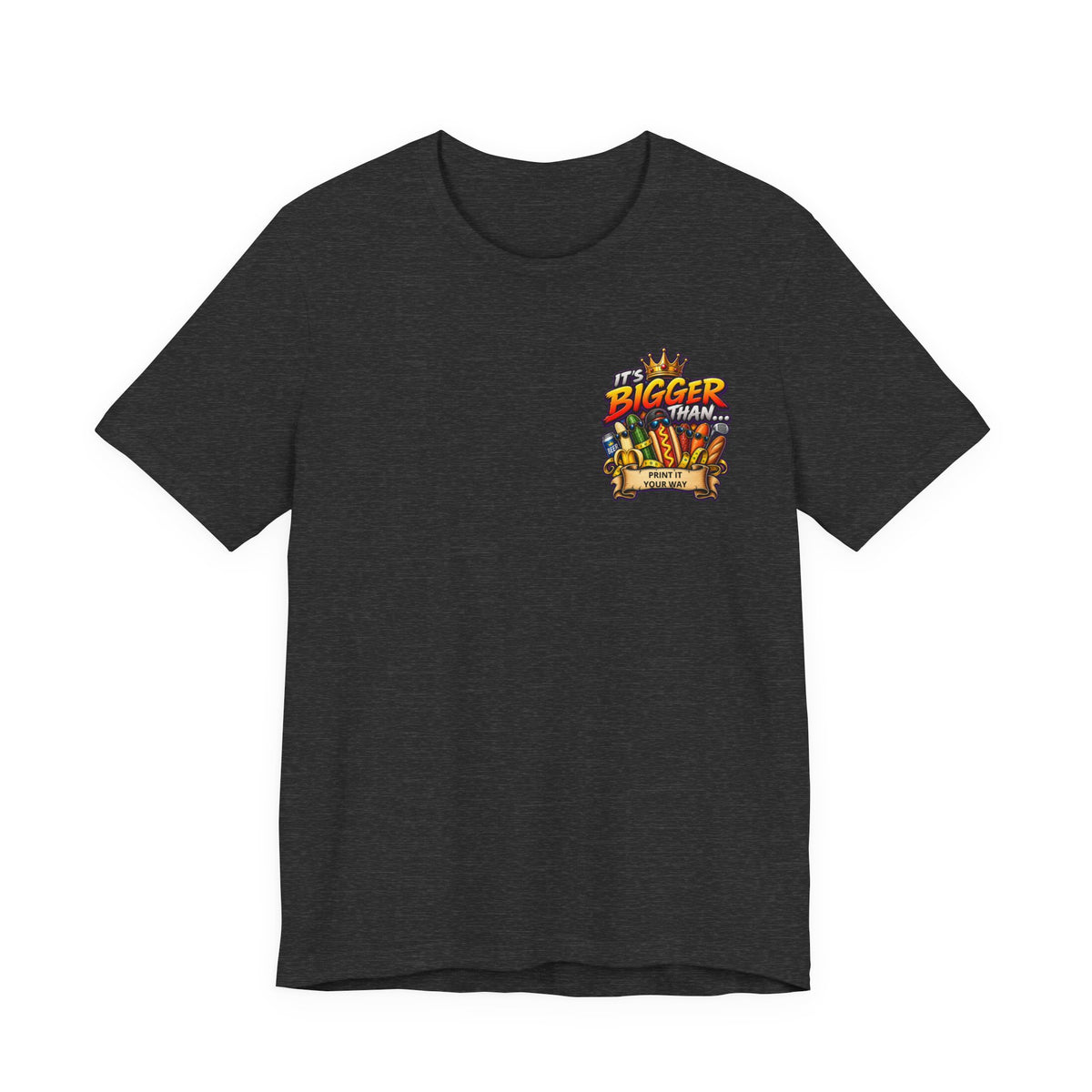 T-Shirt — "It's Bigger Than..." Retro Hot Dog & Snacks Graphic Tee