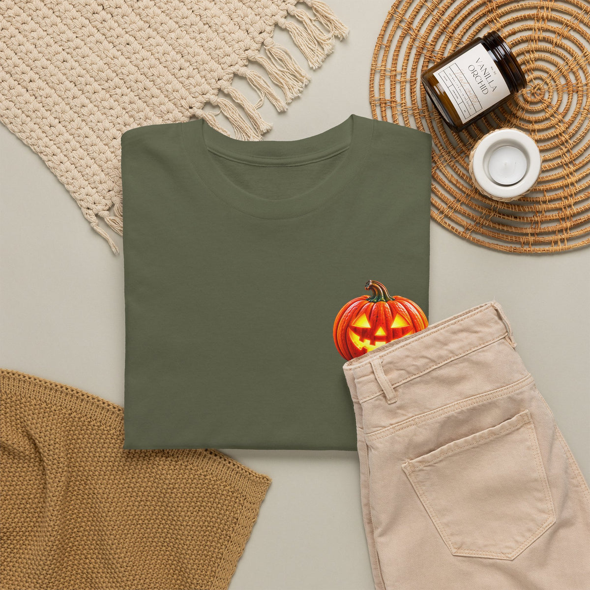 Halloween Raccoon Tee — Cute Jack-o'-Lantern "Happy Halloween" Shirt