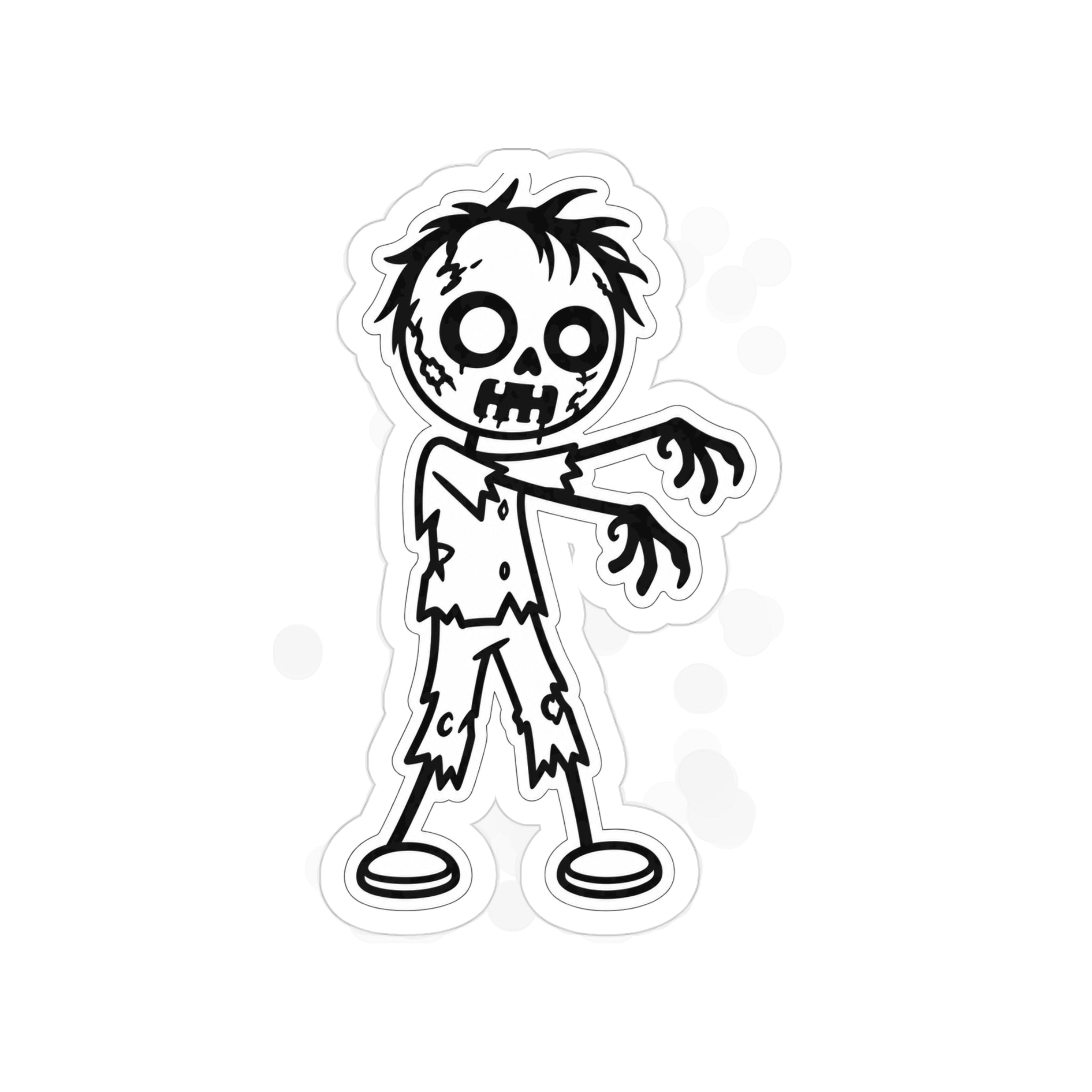Zombie Dad Die-Cut Outdoor Sticker — Transparent Weatherproof Halloween Decal