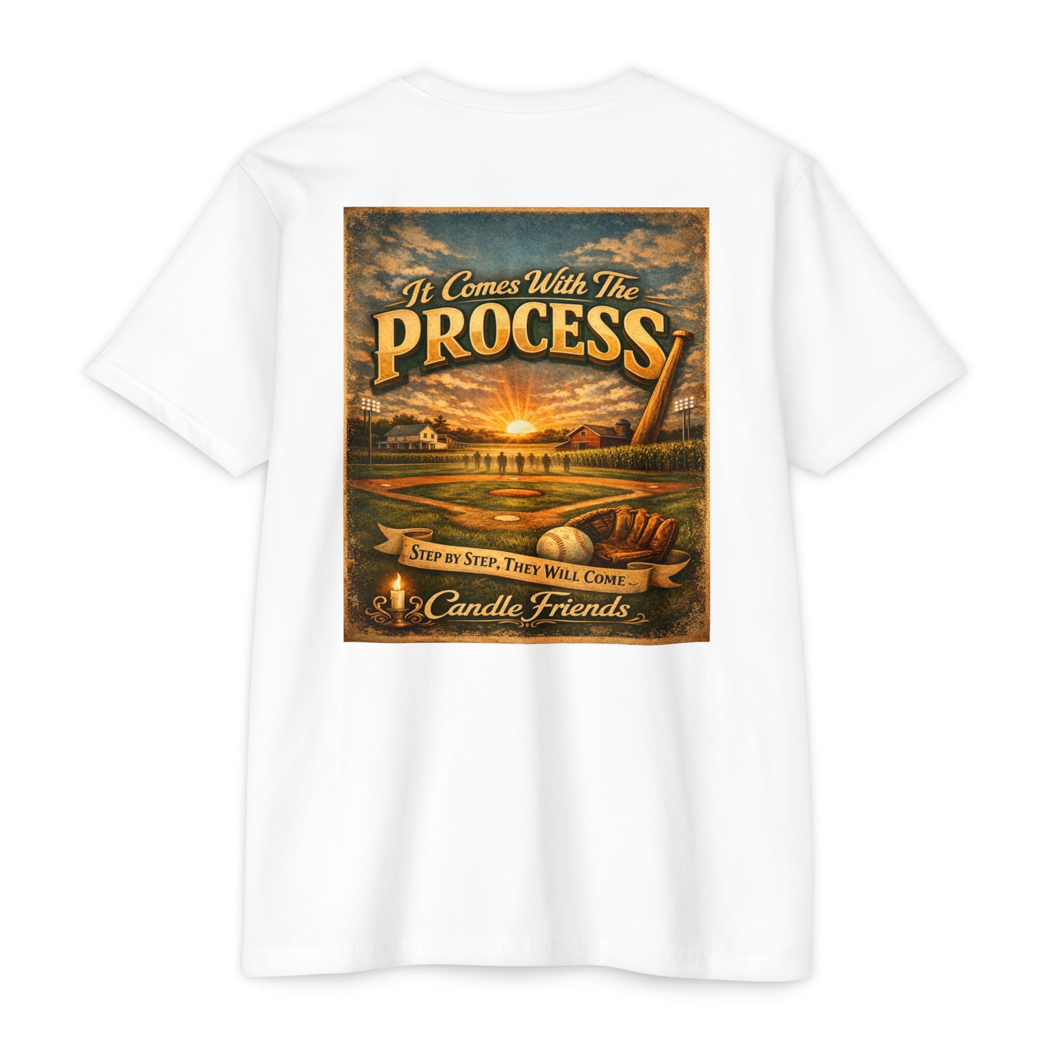 It Comes With The Process T-Shirt — Vintage Sunset 'Step By Step' Graphic Tee