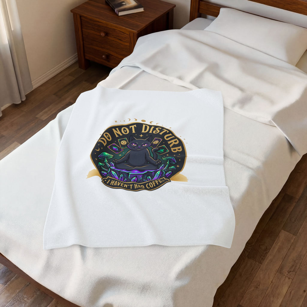 Do Not Disturb Cat Coffee Blanket | witchy goblincore, celestial crystals