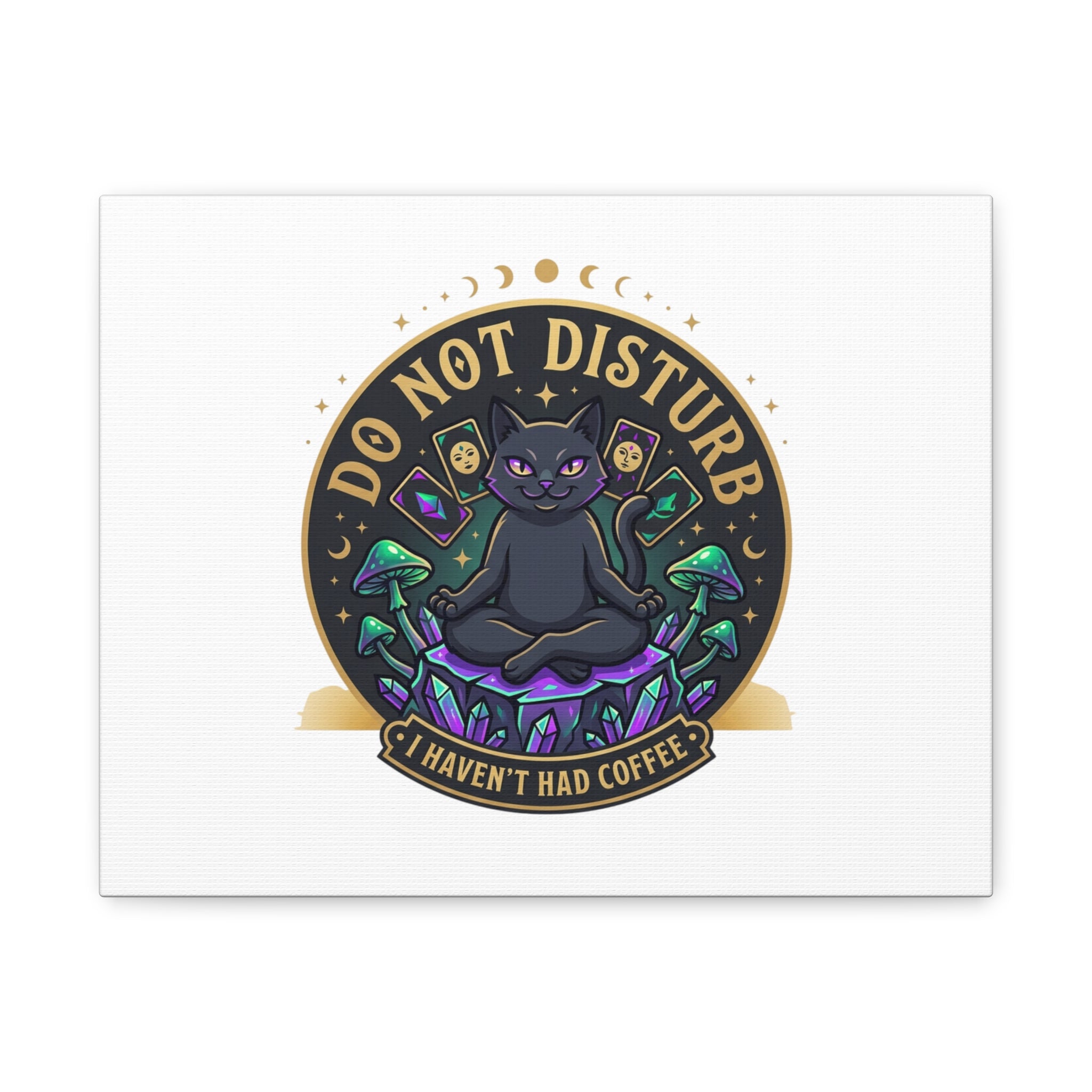 Do Not Disturb Cat Meditation Matte Canvas | witchy, goblincore