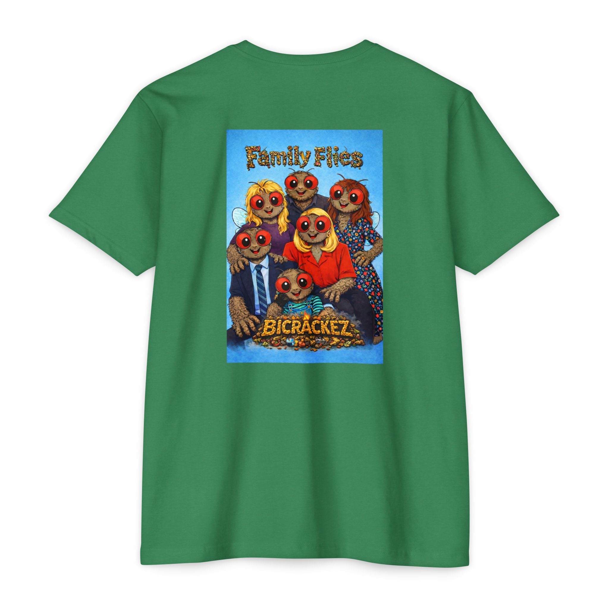 Family Flies Graphic T-Shirt — "Bicracketz" Retro Cartoon Tee