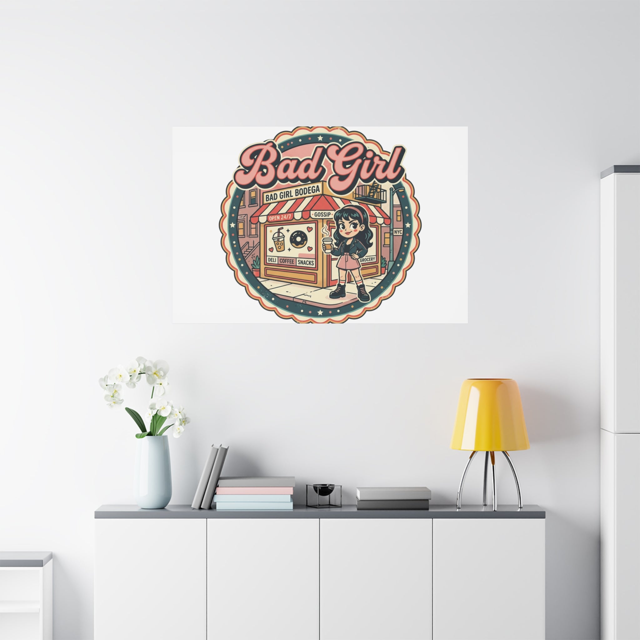 Bad Girl Bodega Canvas Print | Bodega, NYC, Y2K Corner Store Art