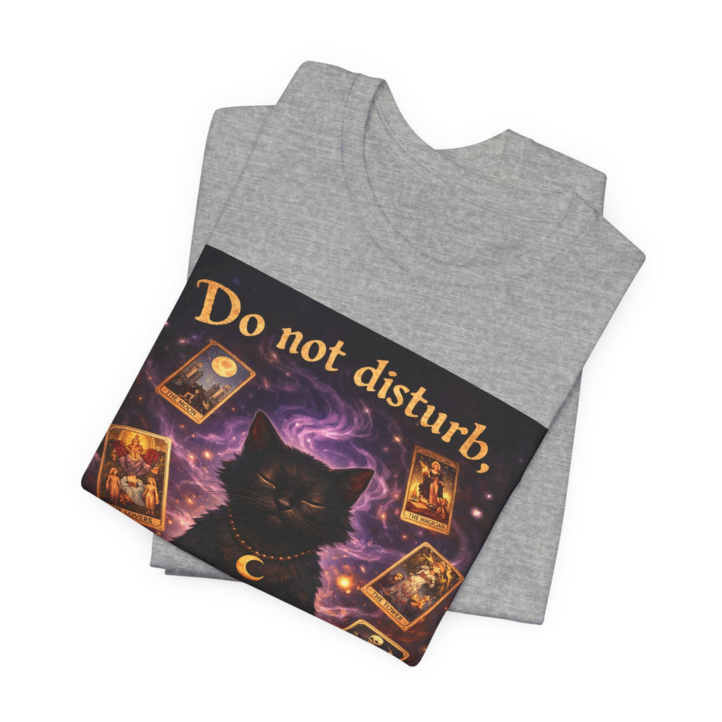 Do Not Disturb Cat Coffee Tee — Mystic Black Cat Tarot T-Shirt