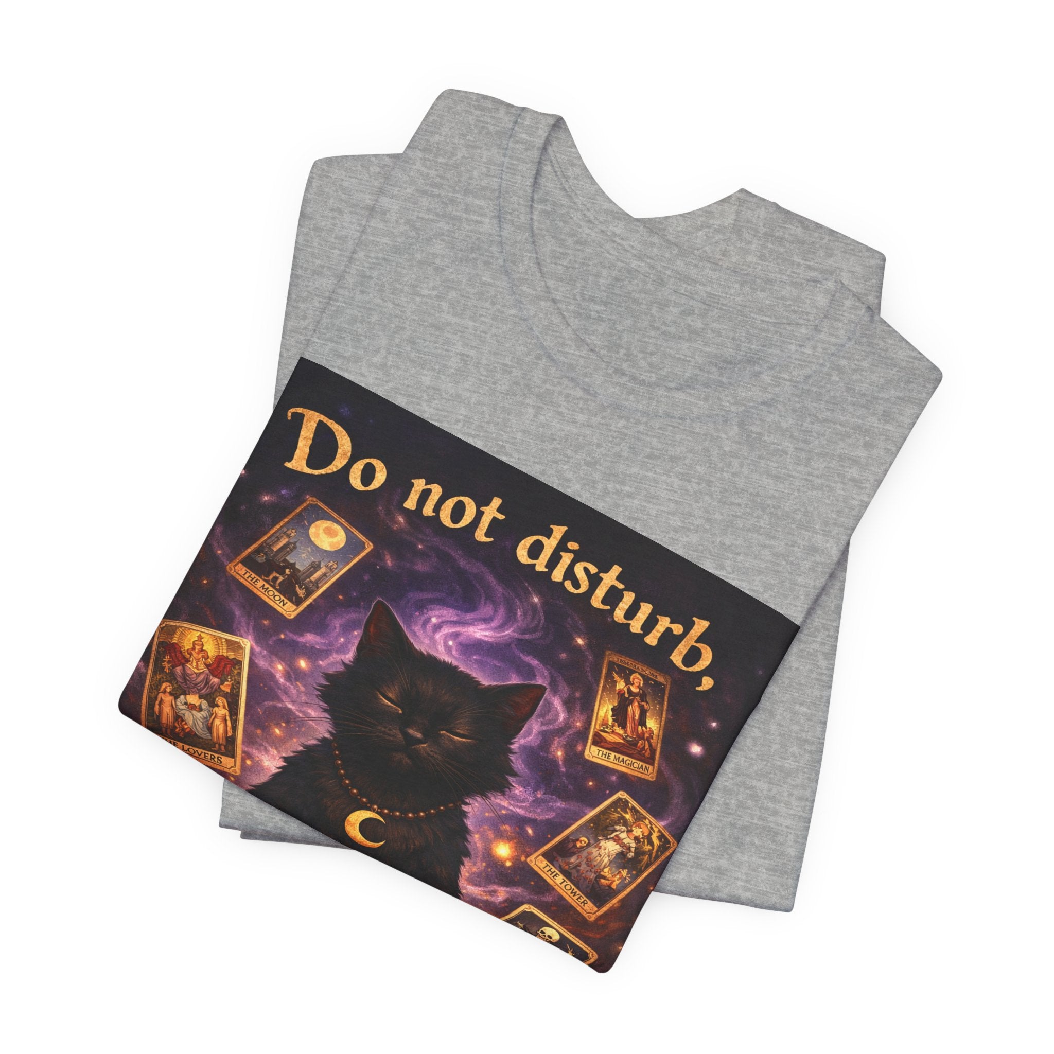 Do Not Disturb Cat Coffee Tee — Mystic Black Cat Tarot T-Shirt