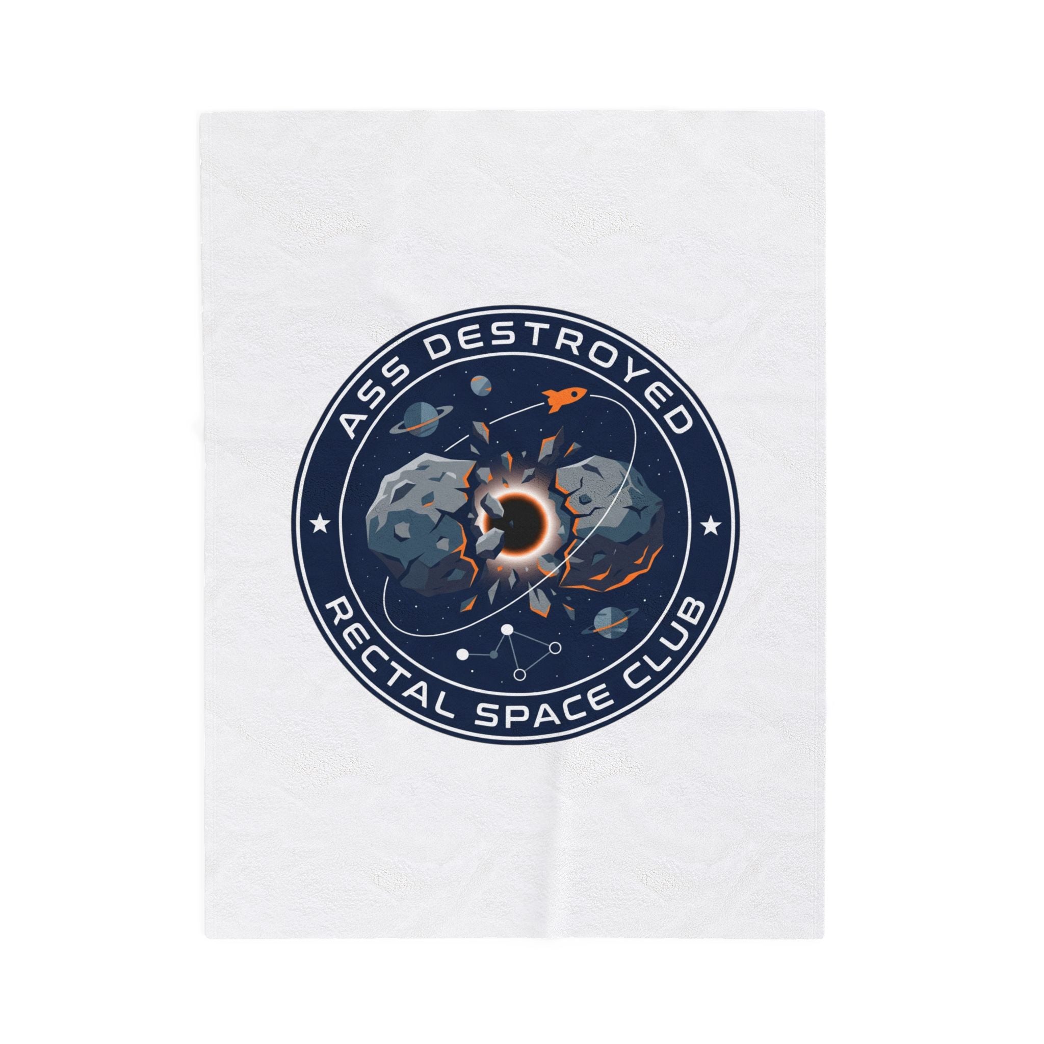 Rectal Space Club Mission Patch Blanket | space, astronaut, mission patch