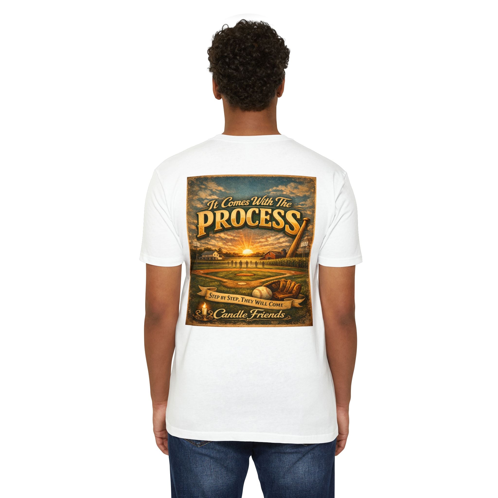 It Comes With The Process T-Shirt — Vintage Sunset 'Step By Step' Graphic Tee