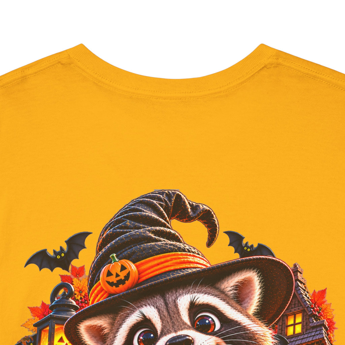 Halloween Raccoon Tee — Cute Jack-o'-Lantern "Happy Halloween" Shirt