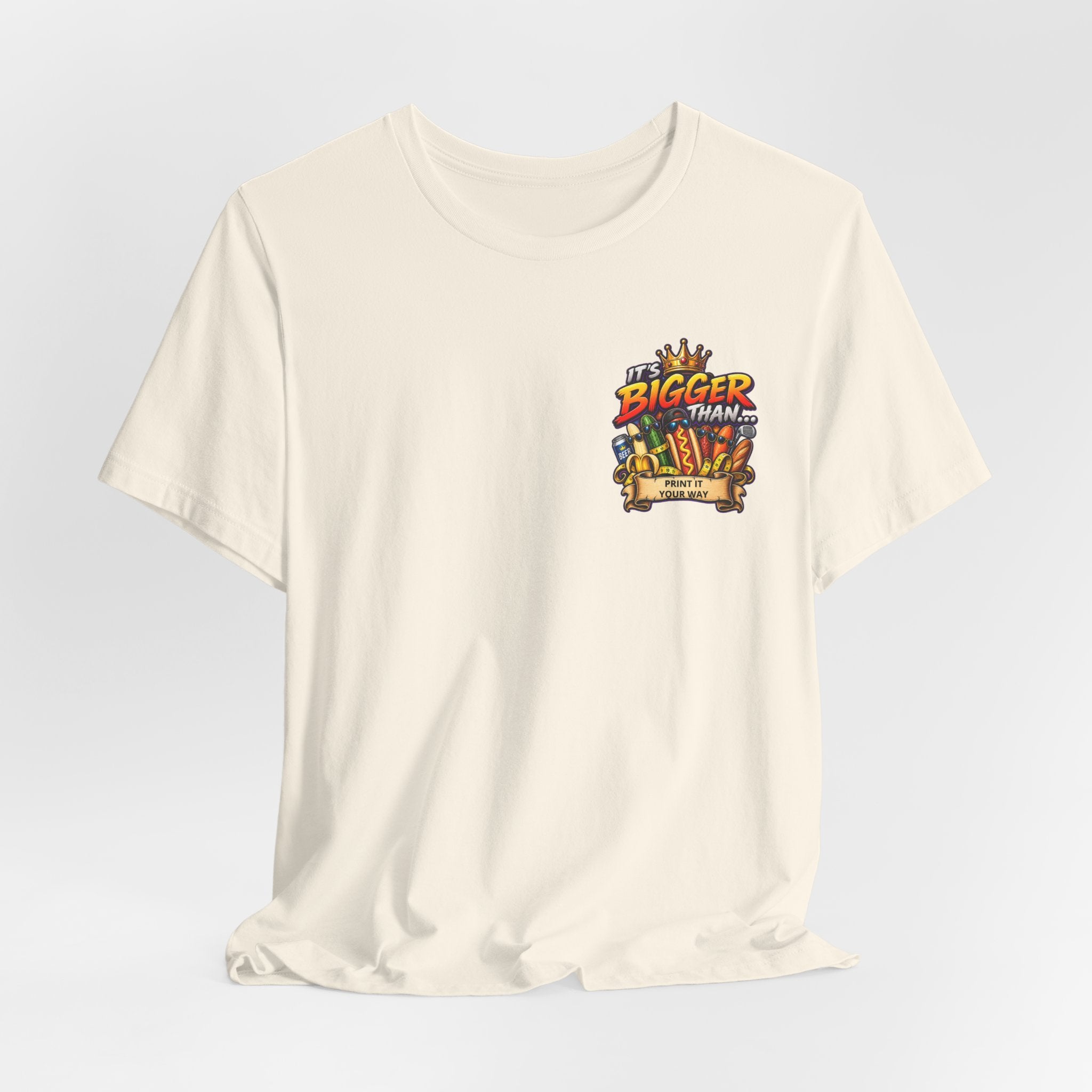 T-Shirt — "It's Bigger Than..." Retro Hot Dog & Snacks Graphic Tee