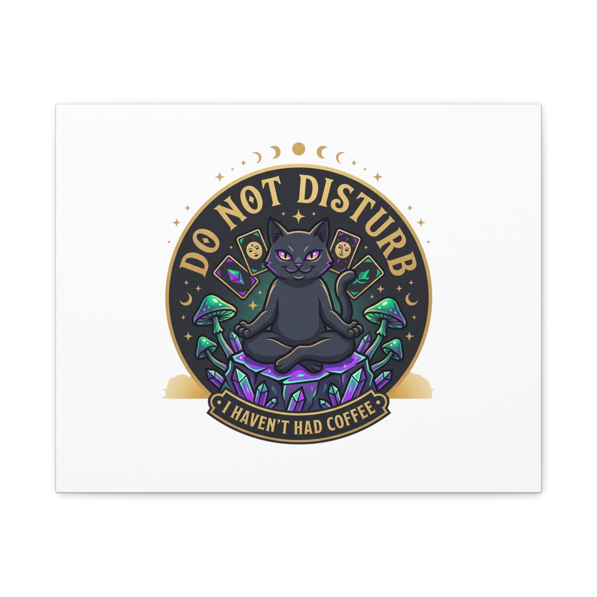 Do Not Disturb Cat Meditation Matte Canvas | witchy, goblincore