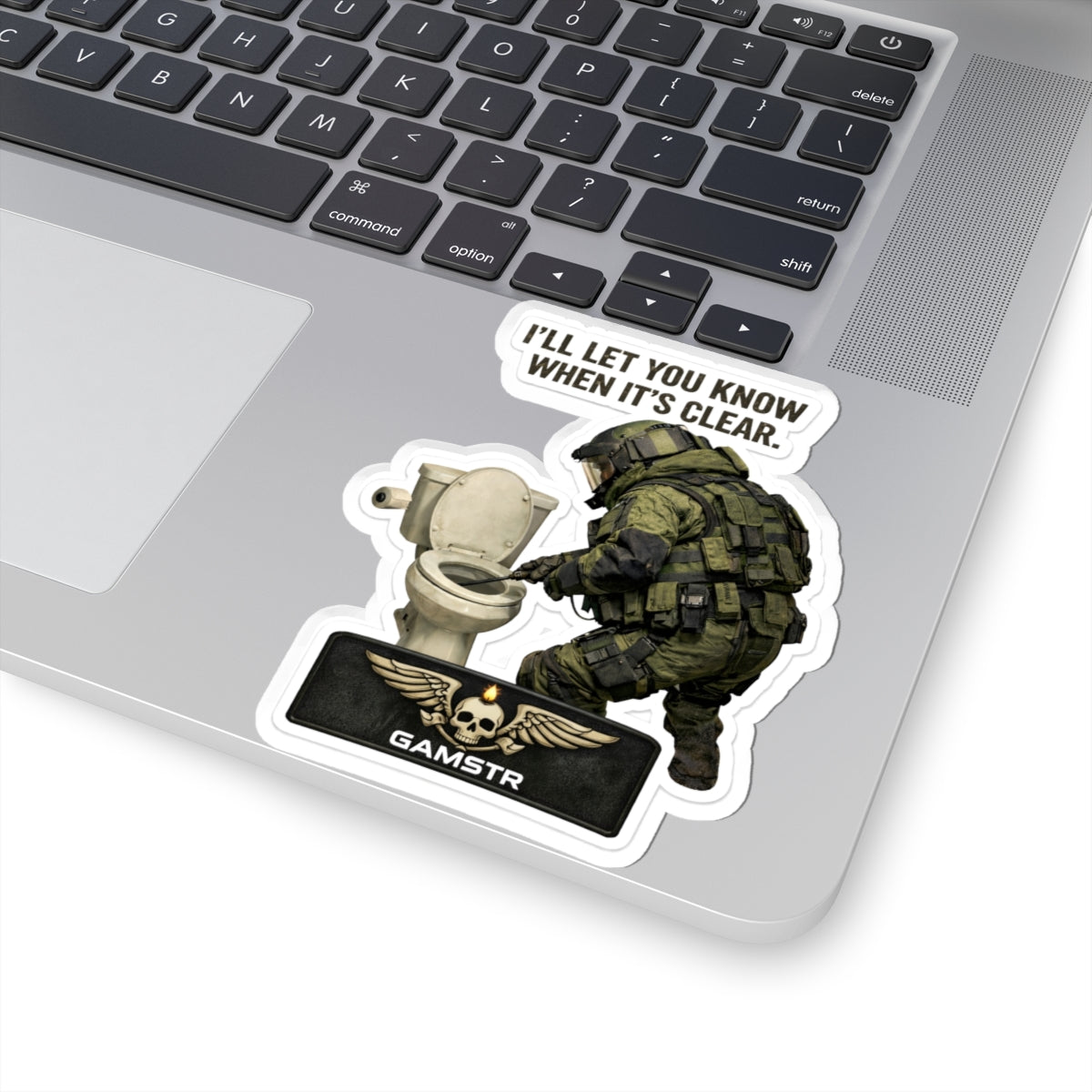 Tactical Gamer Sticker — "I'll Let You Know When It's Clear" Kiss-Cut Sticker