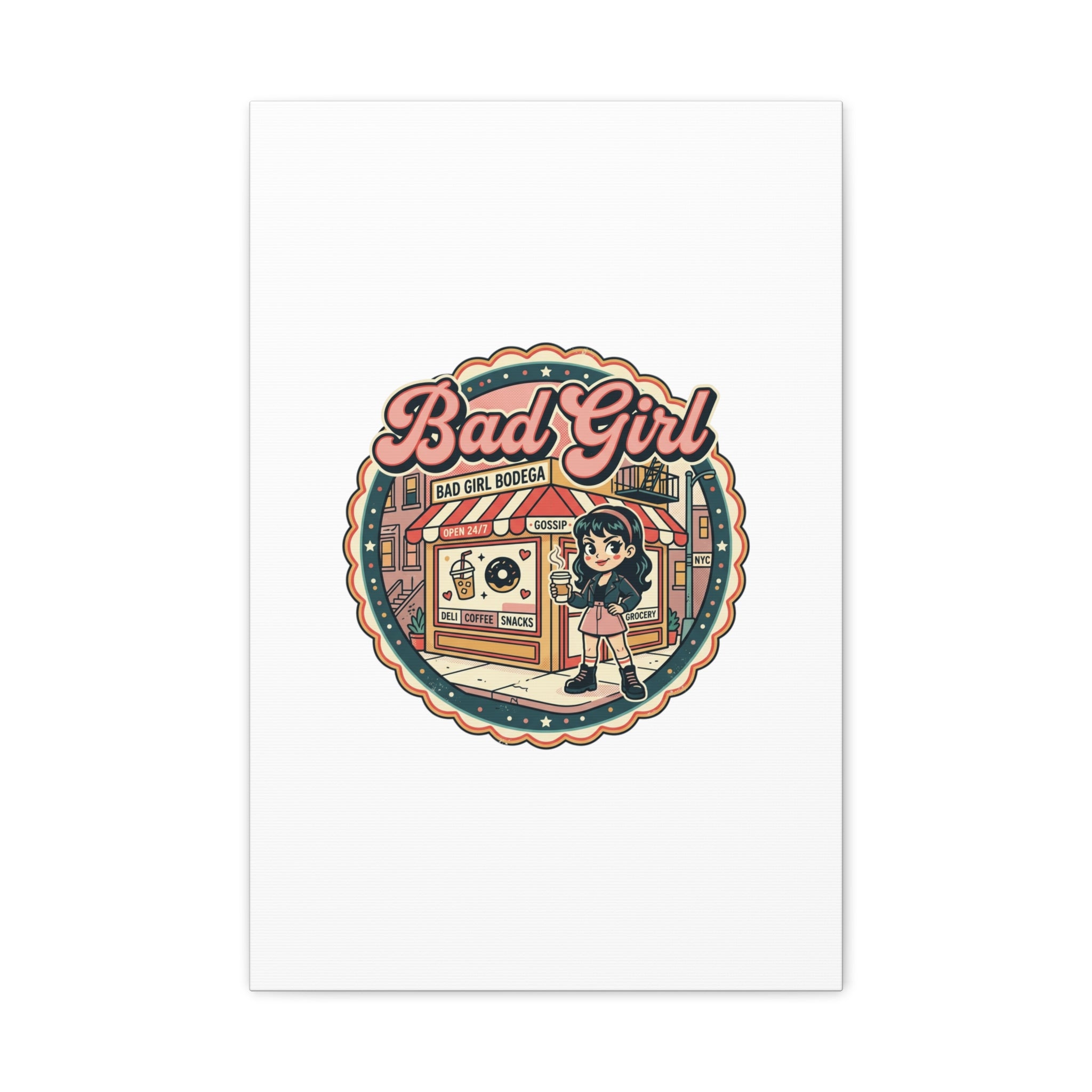 Bad Girl Bodega Canvas Print | Bodega, NYC, Y2K Corner Store Art
