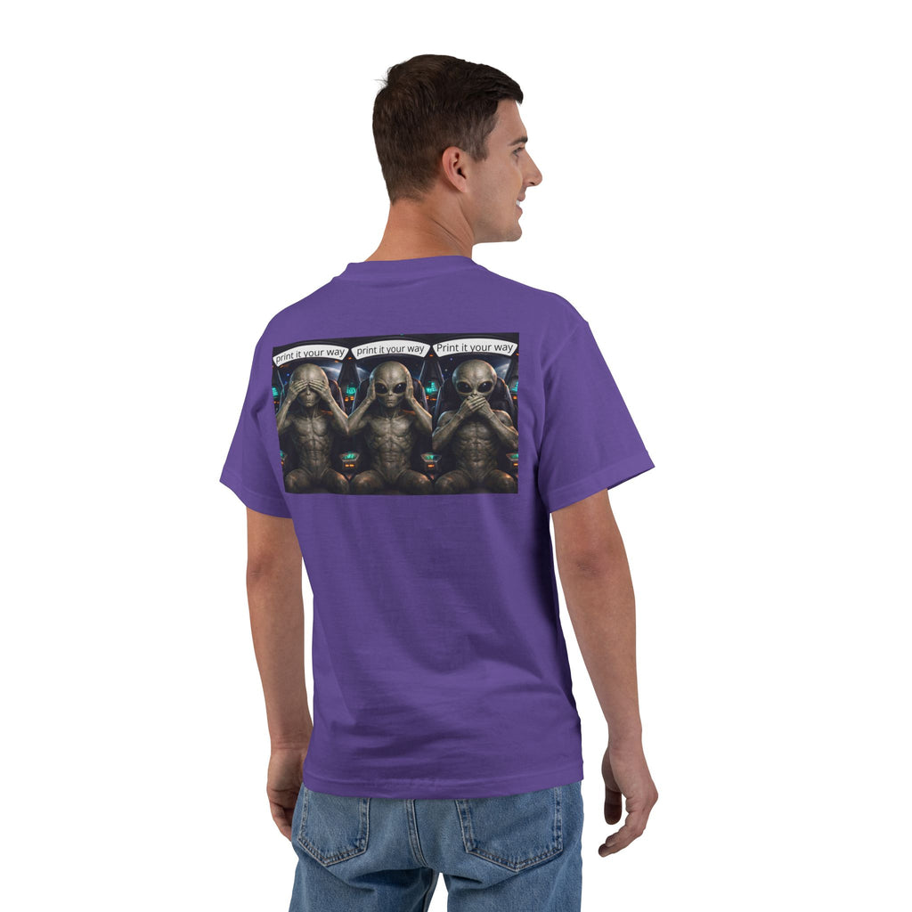 Alien Meditation Graphic T-Shirt — 'See No Evil' Trio Sci‑Fi Tee