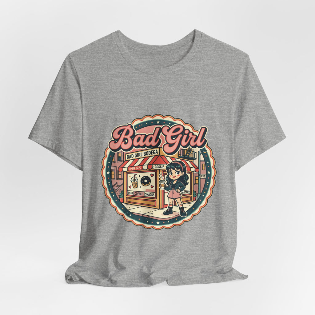 Bad Girl Bodega Tee | NYC bodega, Y2K cherries, Spanglish corner store