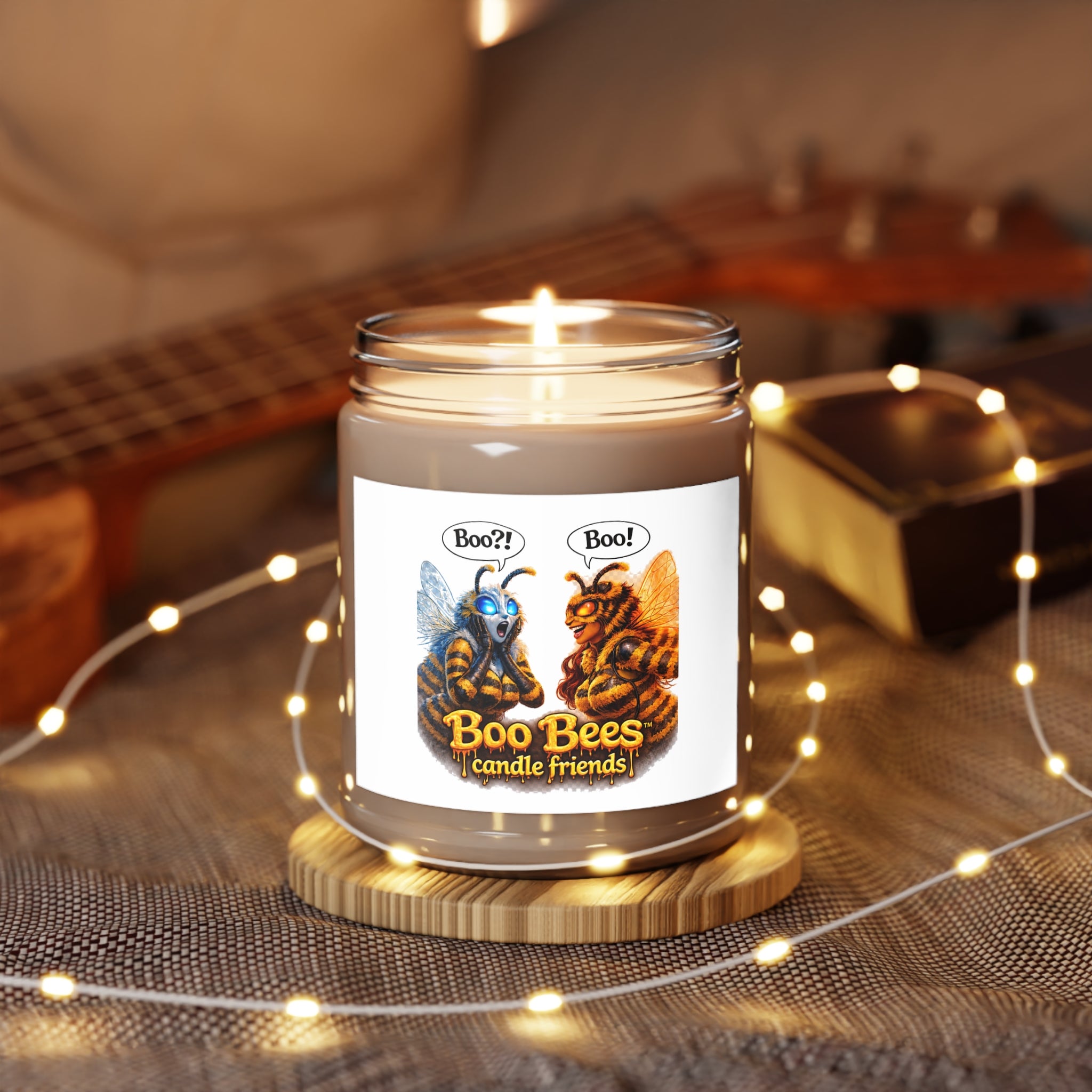 Boo Bees Scented Soy Candle — 9oz White Lid (Cute Halloween Bee Friends)