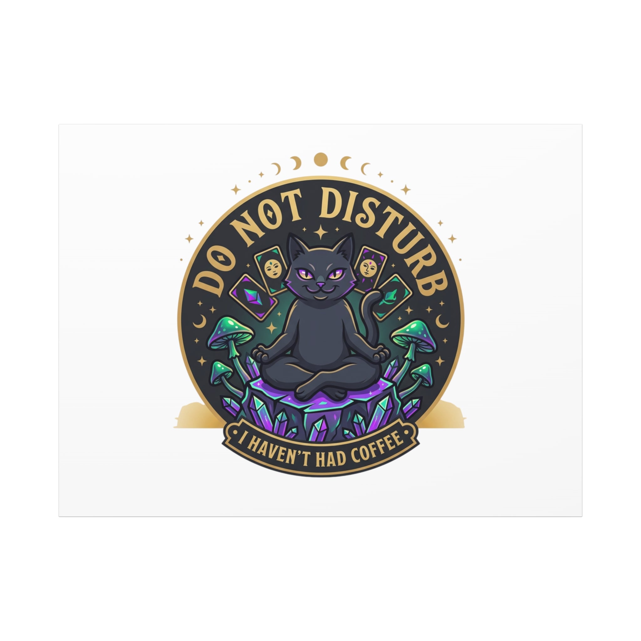 Do Not Disturb Cat Meditation Matte Canvas | witchy, goblincore