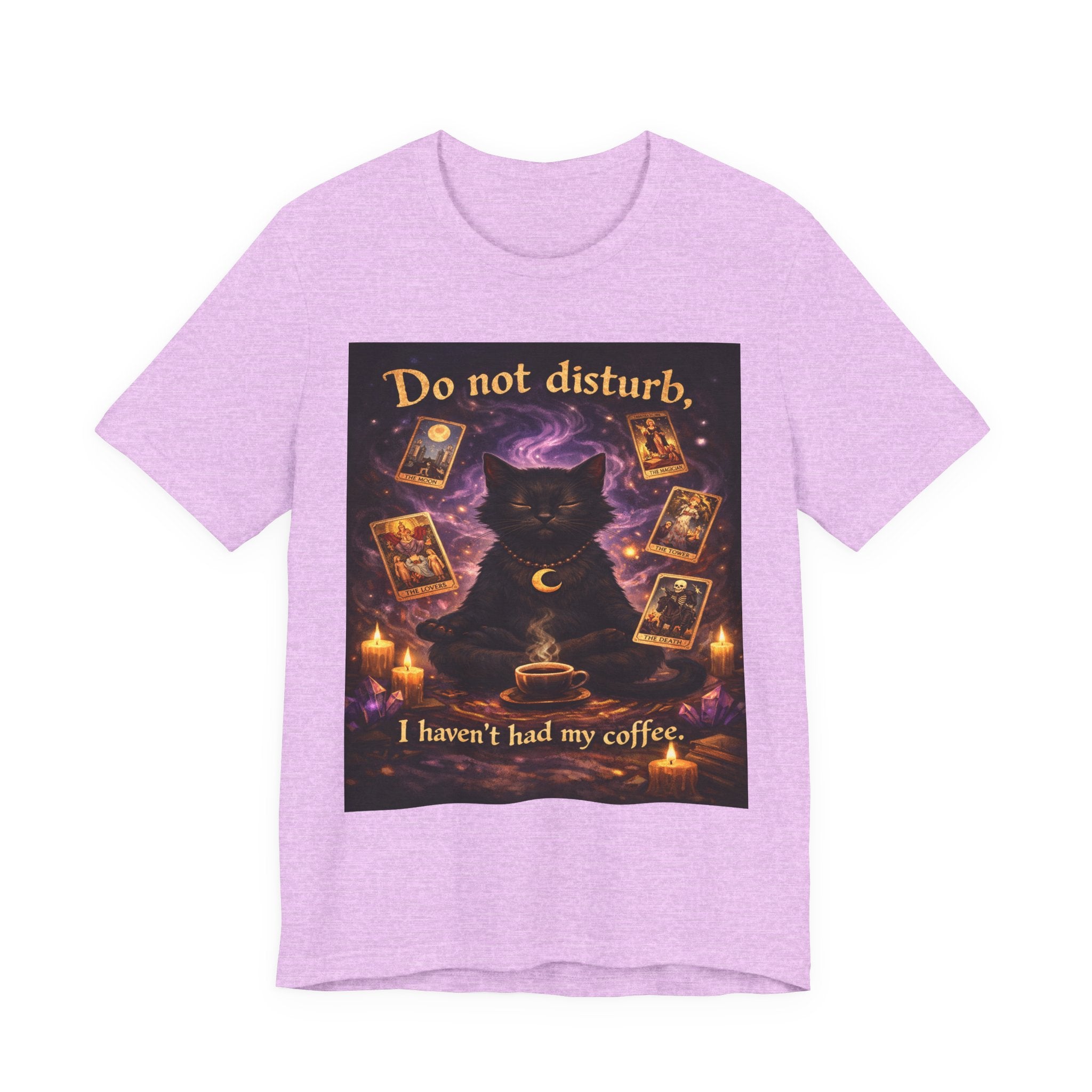 Do Not Disturb Cat Coffee Tee — Mystic Black Cat Tarot T-Shirt