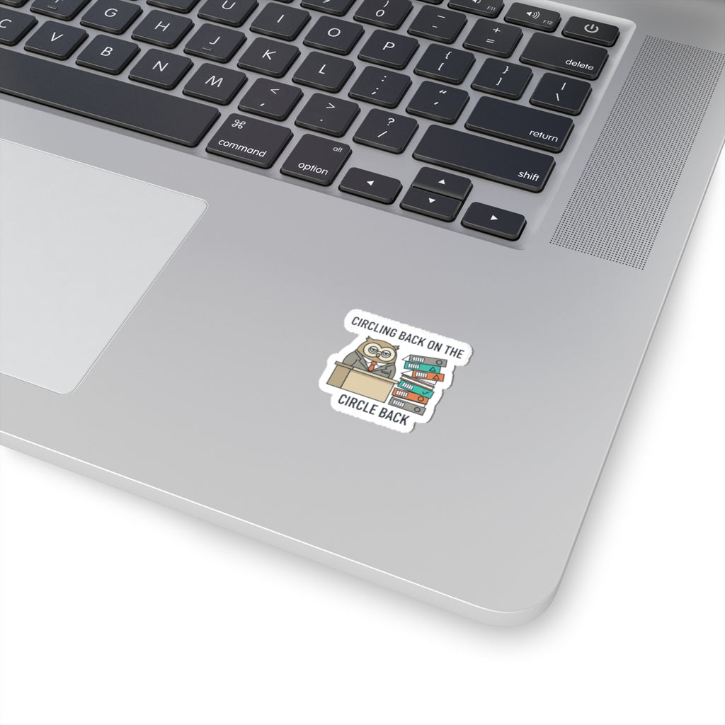 Circling Back Owl Sticker | Unhinged Animal Bureaucracy, office animal illustration