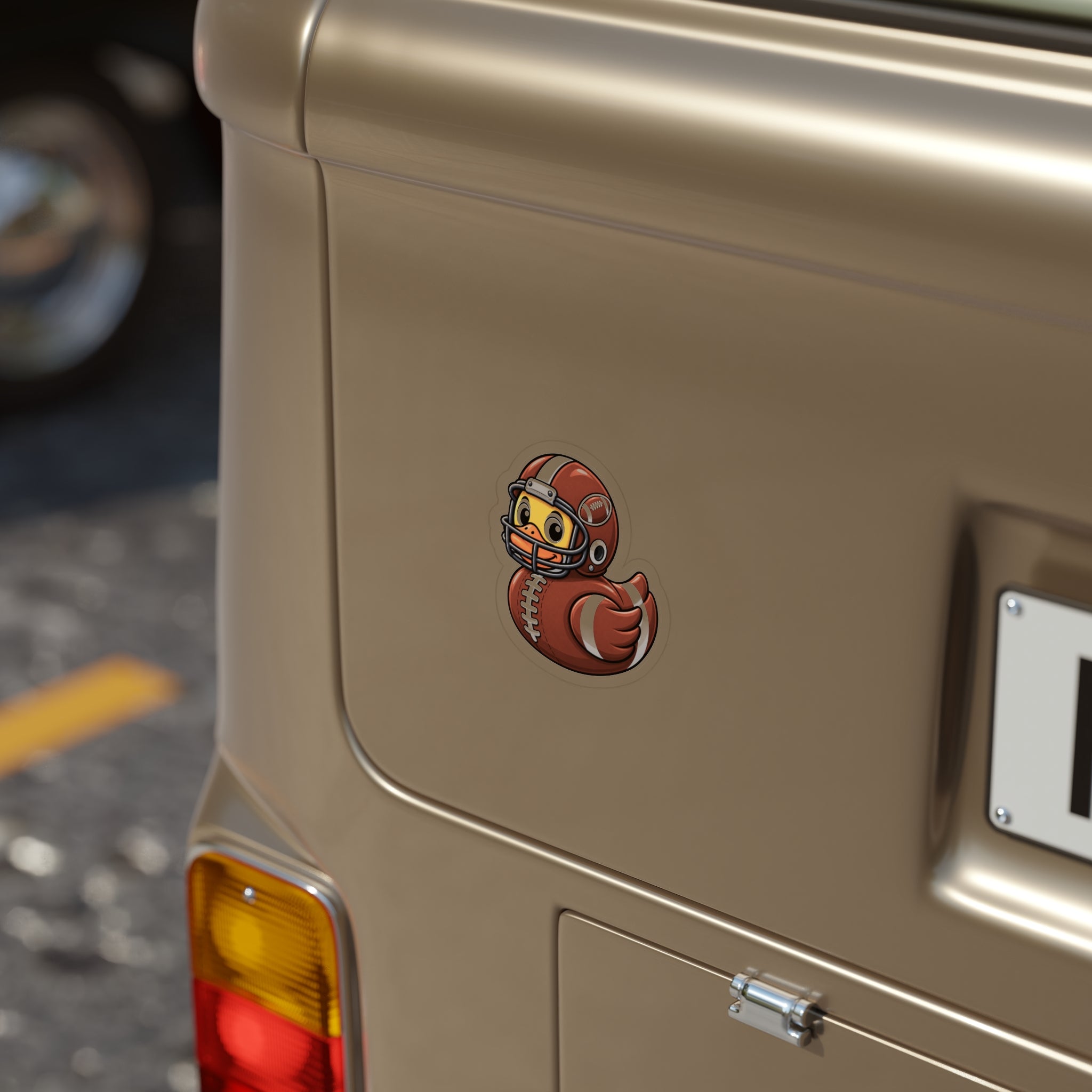 Football Duck Die-Cut Outdoor Sticker — Clear Weatherproof Vinyl