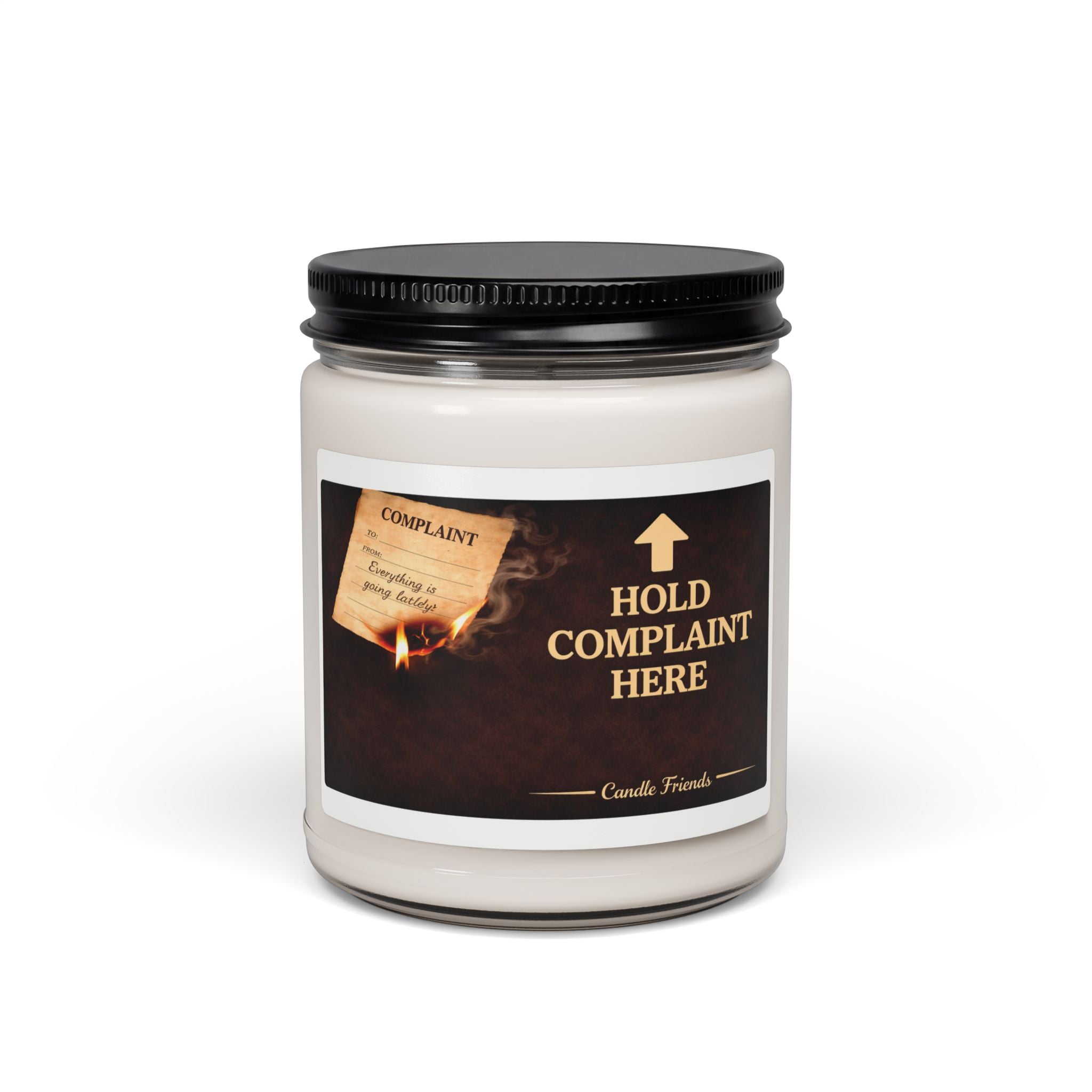 Hold Complaint Here Scented Soy Candle — 9oz Novelty Humor Candle