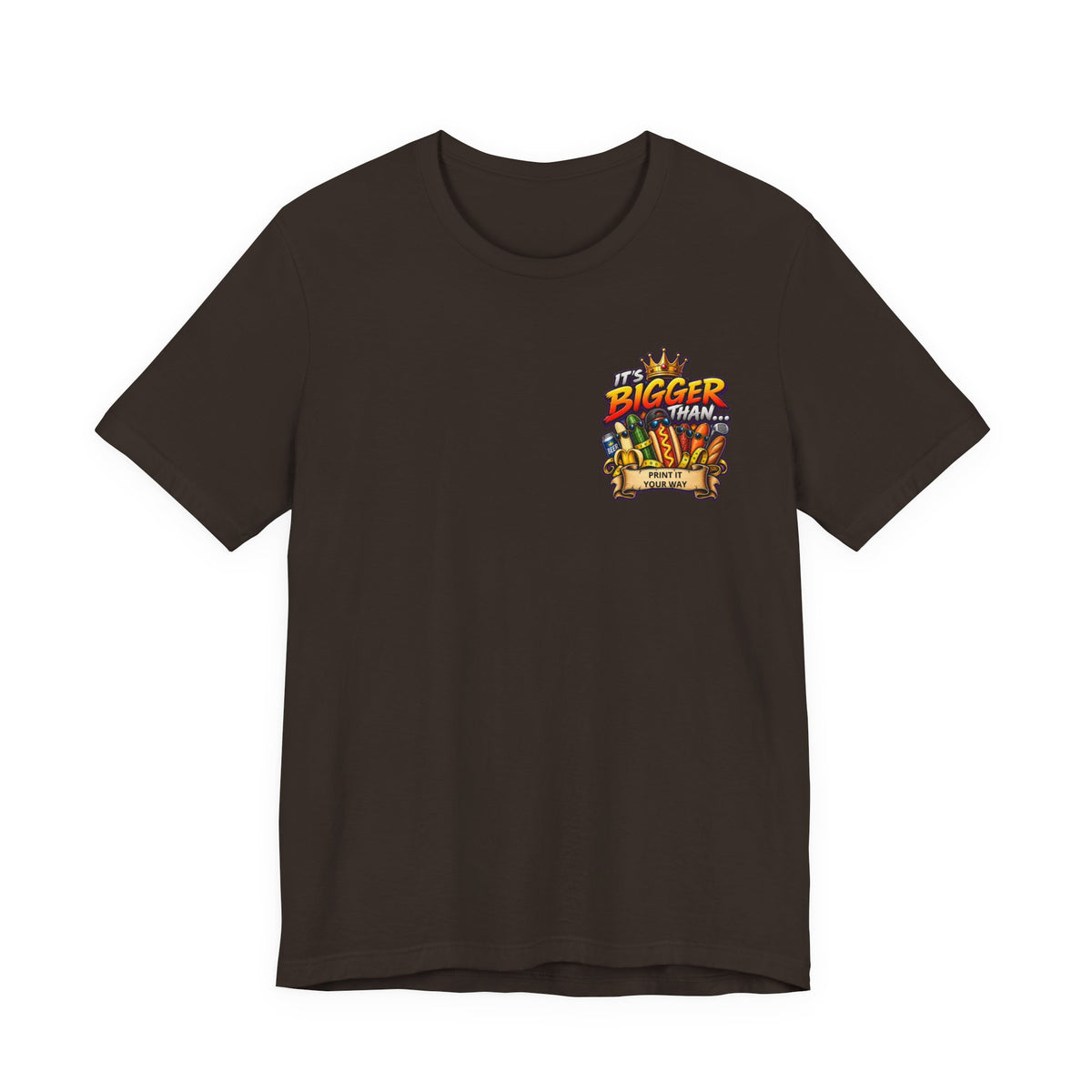 T-Shirt — "It's Bigger Than..." Retro Hot Dog & Snacks Graphic Tee