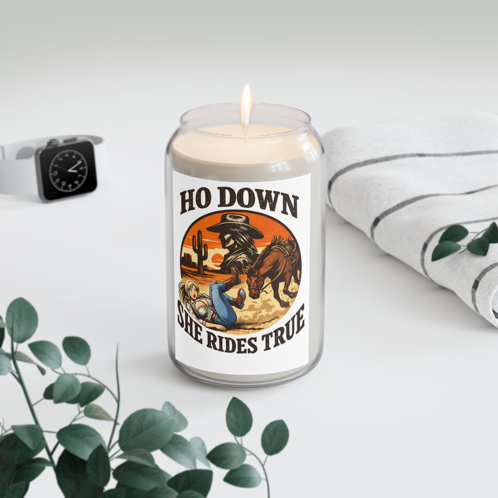 Soy Candle — "Ho Down She Rides True" Western Scented Candle (13.75 oz)