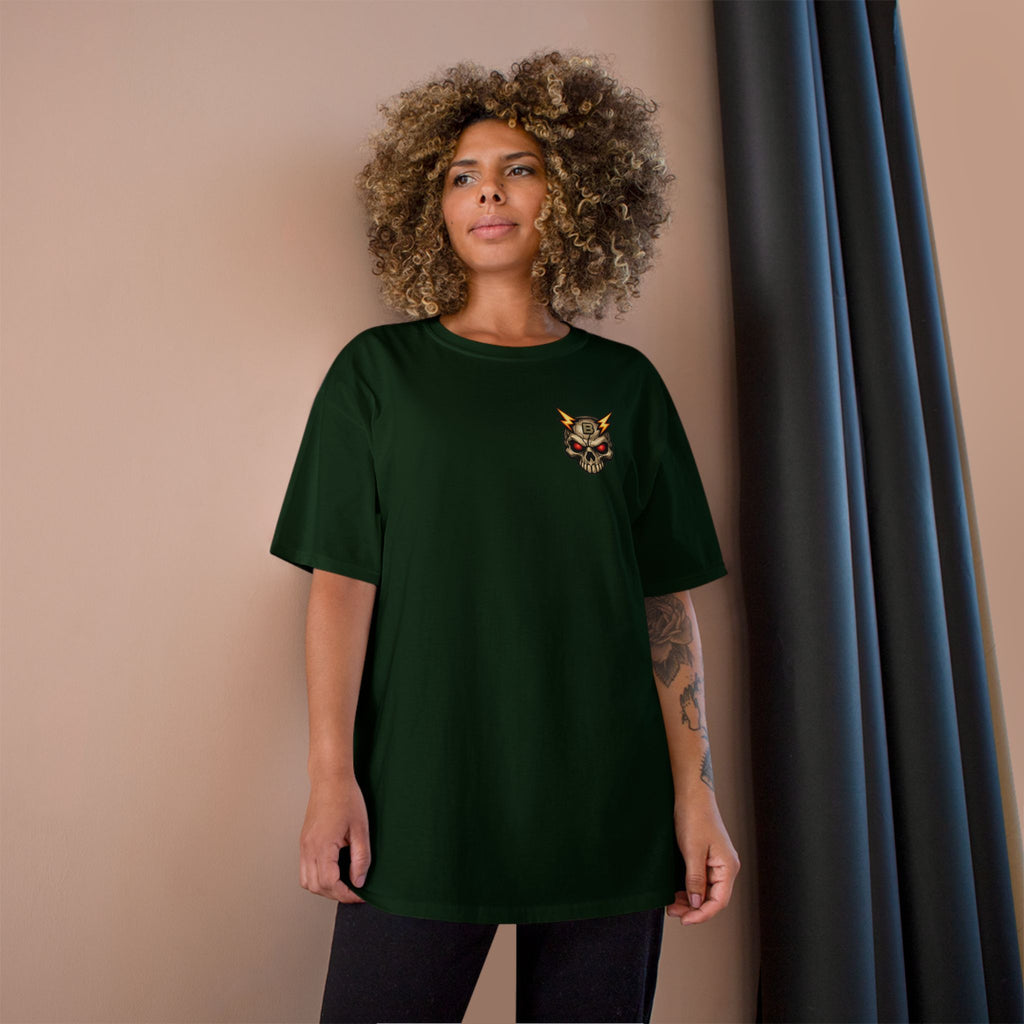 Champion T-Shirt — "I’ll Let You Know When It’s Clear" Gamer Skull Back Print