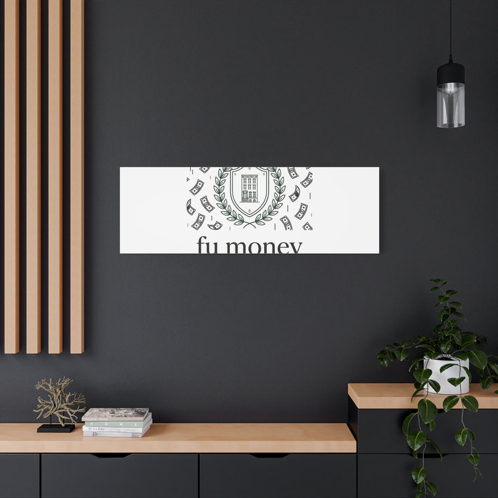fu money Canvas |New Money Minimalist, Quiet Luxury, Serif Monochrome