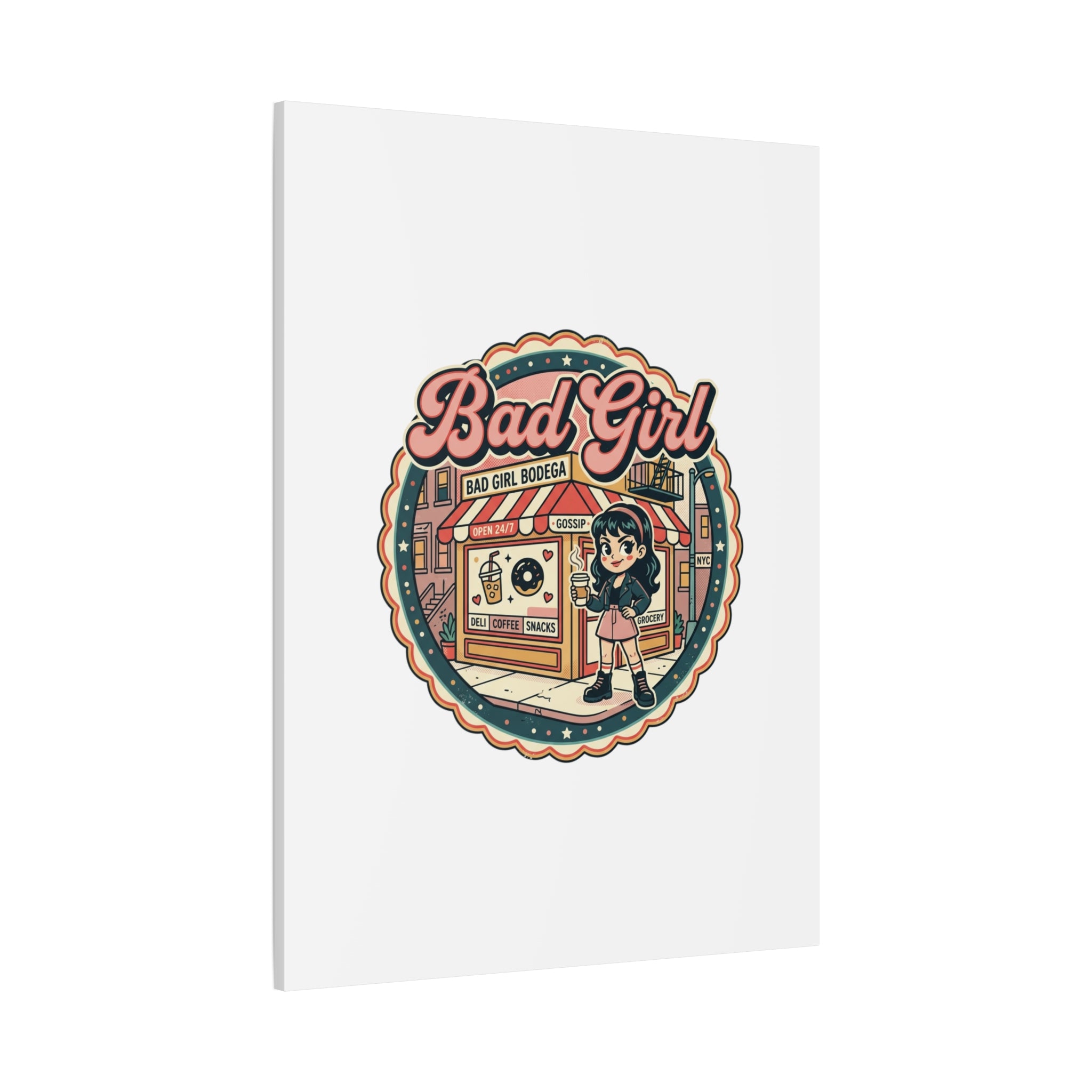 Bad Girl Bodega Canvas Print | Bodega, NYC, Y2K Corner Store Art