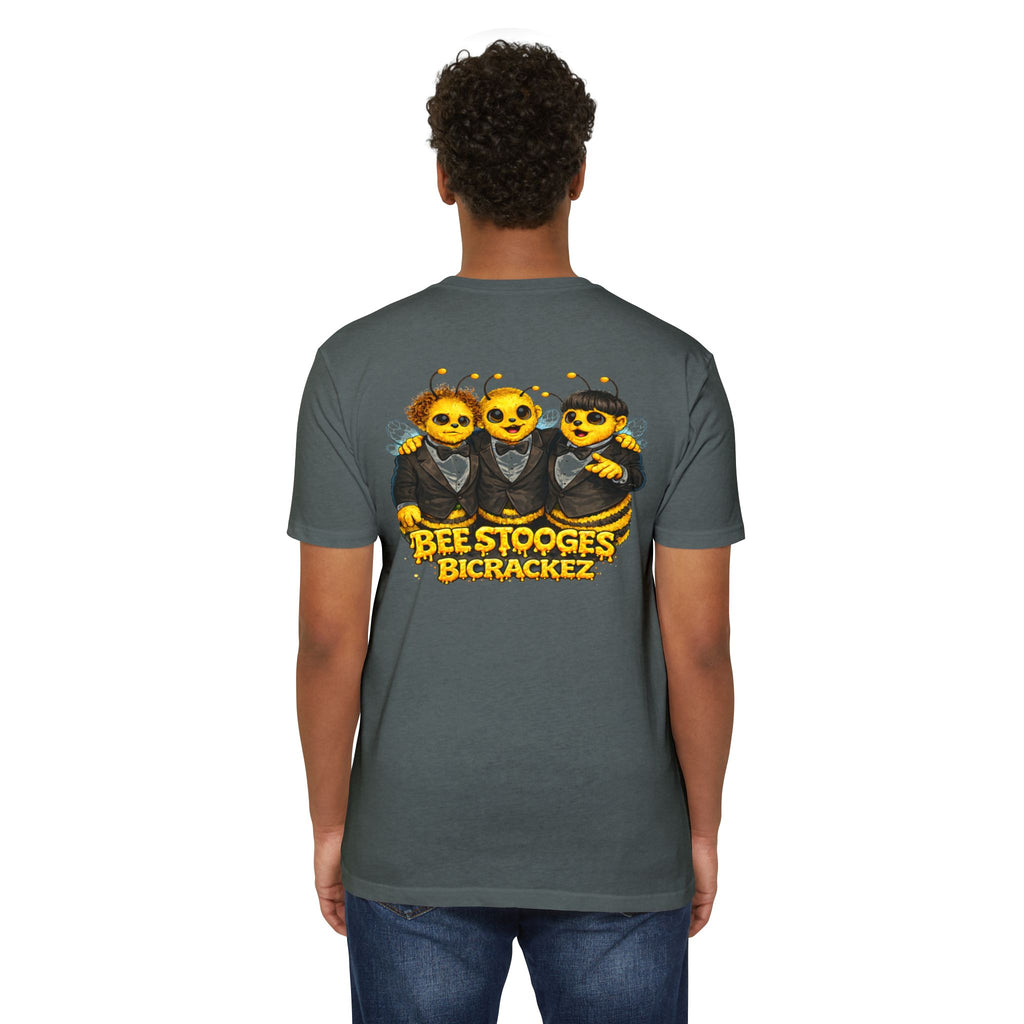 Bee Stooges Graphic T-Shirt — Bee Costume Trio "Bee Crackez" Vintage Band Tee