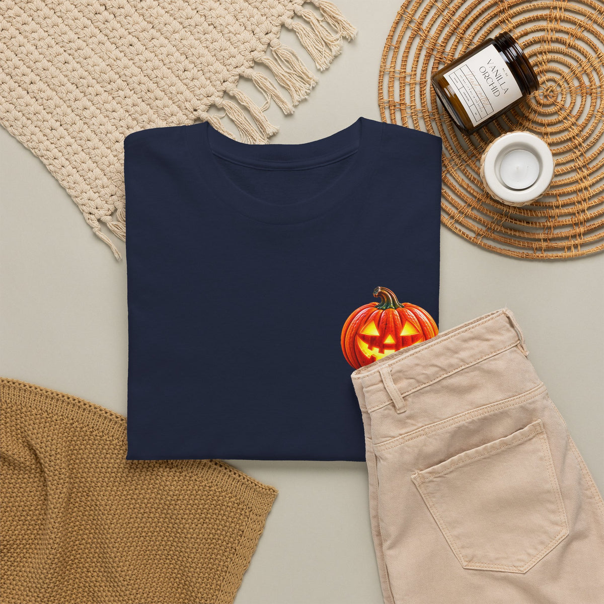 Halloween Raccoon Tee — Cute Jack-o'-Lantern "Happy Halloween" Shirt