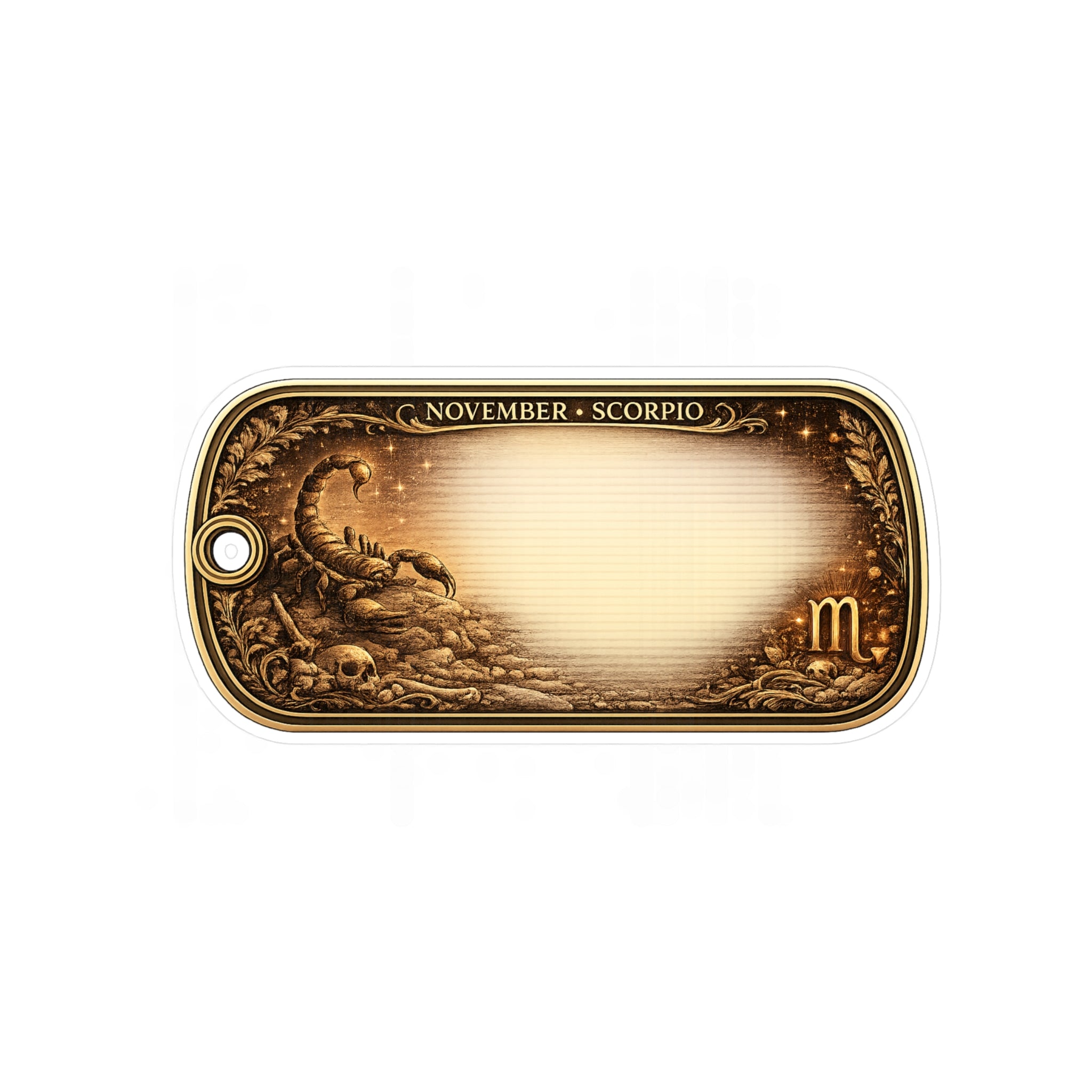 Scorpio Zodiac Dog Tag Sticker — November Astrology Vinyl Kiss-Cut