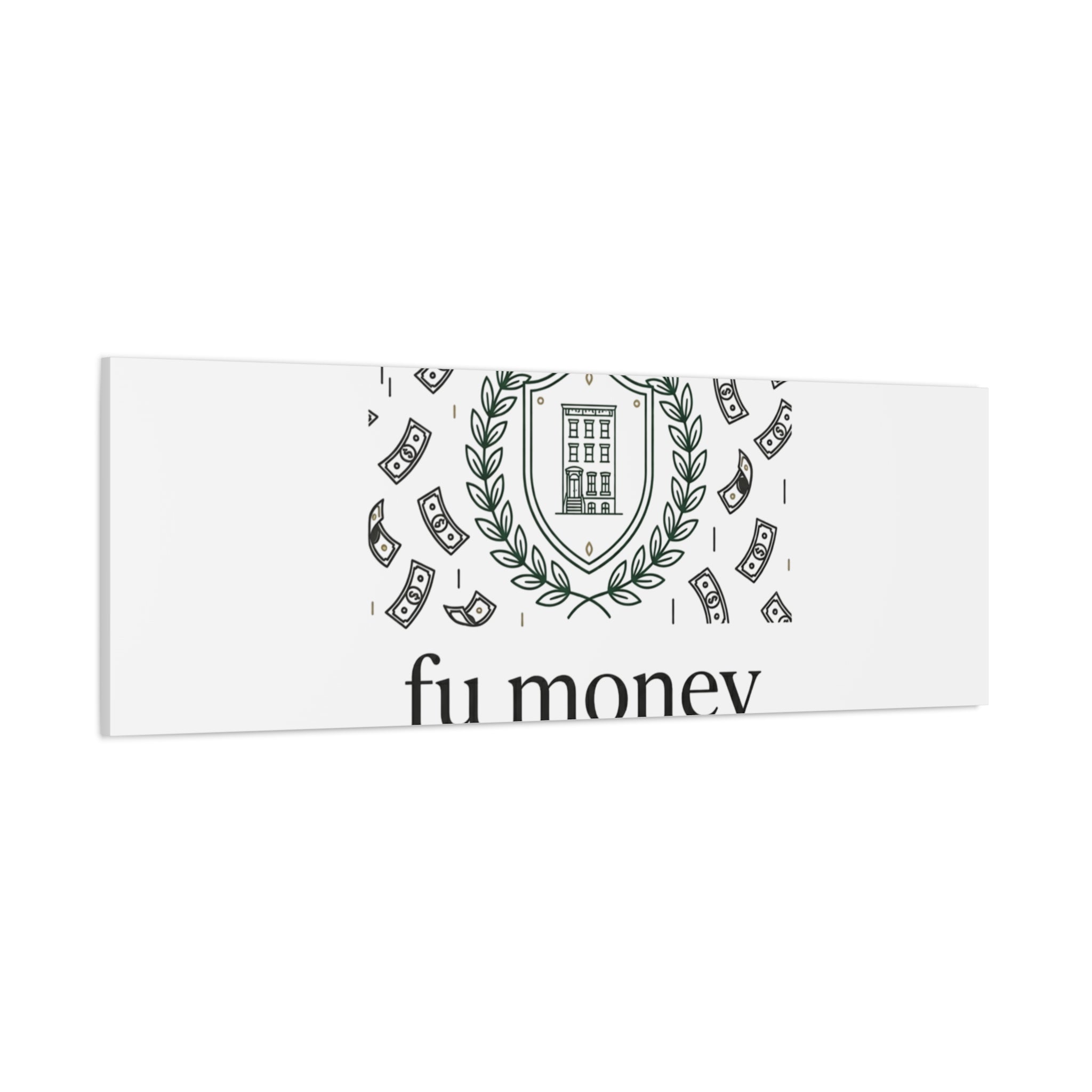 fu money Canvas |New Money Minimalist, Quiet Luxury, Serif Monochrome