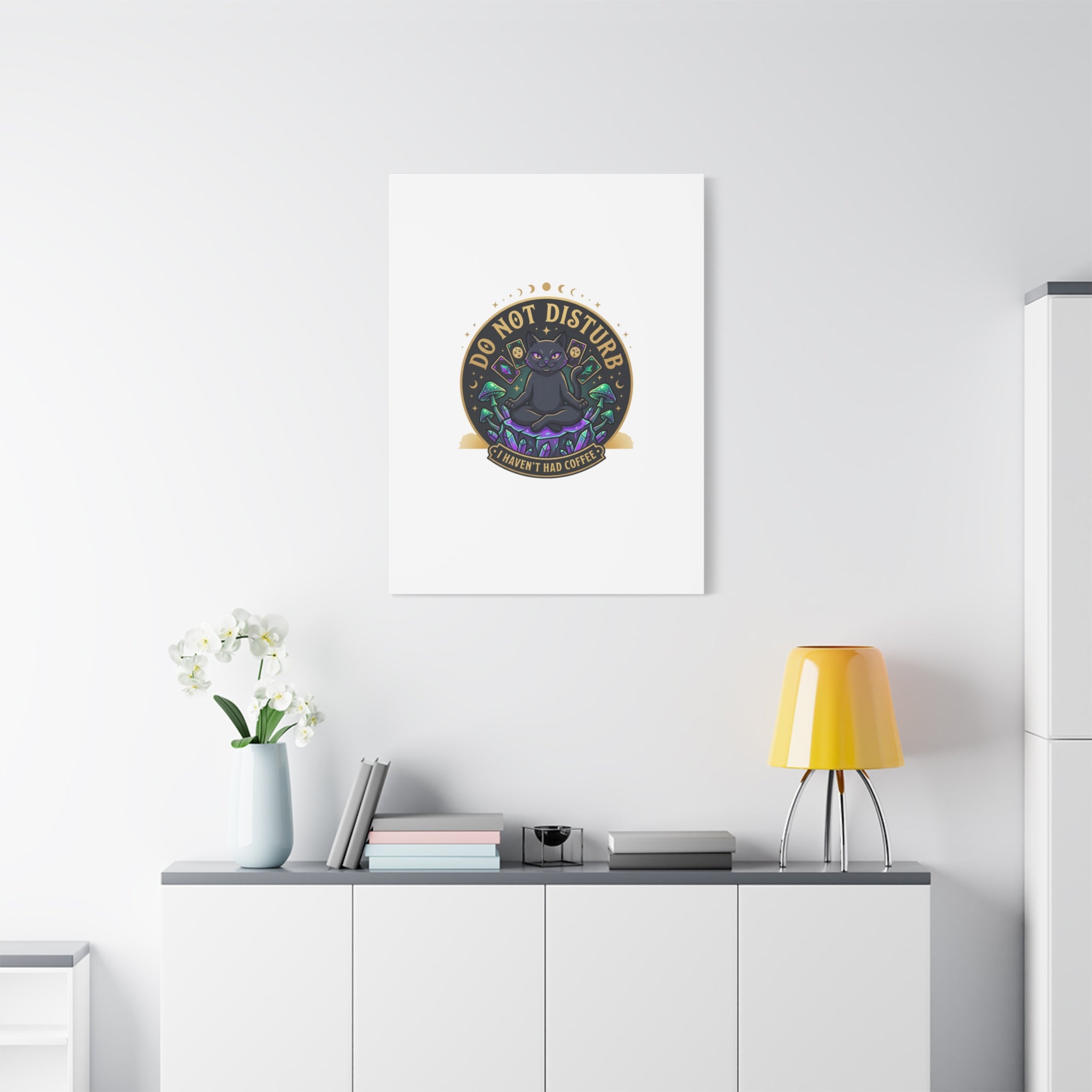 Do Not Disturb Cat Meditation Matte Canvas | witchy, goblincore