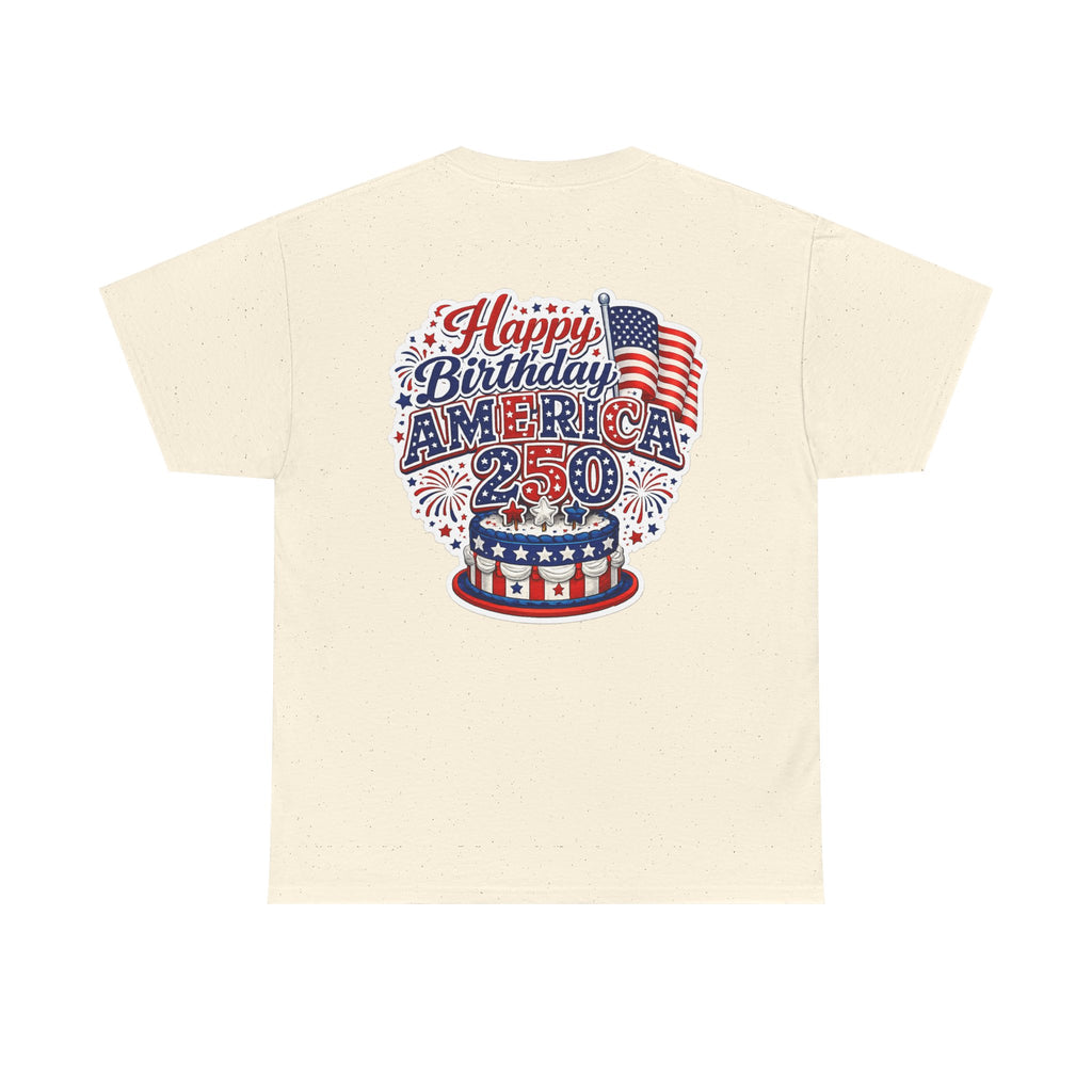 American Flag Hot Air Balloon Tee — "Happy Birthday America 250" Patriotic T-Shirt