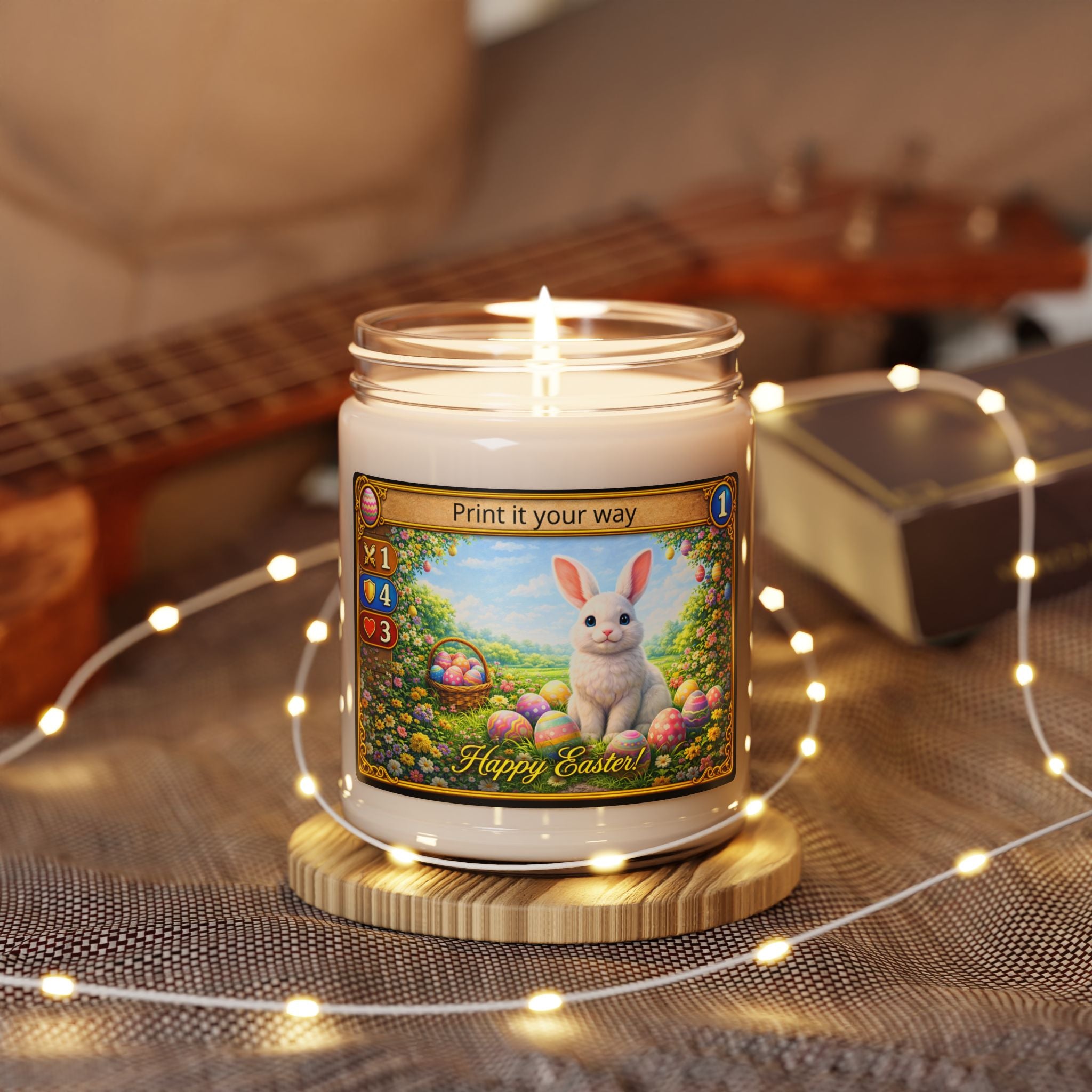 Easter Bunny Soy Candle — 9oz Scented Jar (Happy Easter)