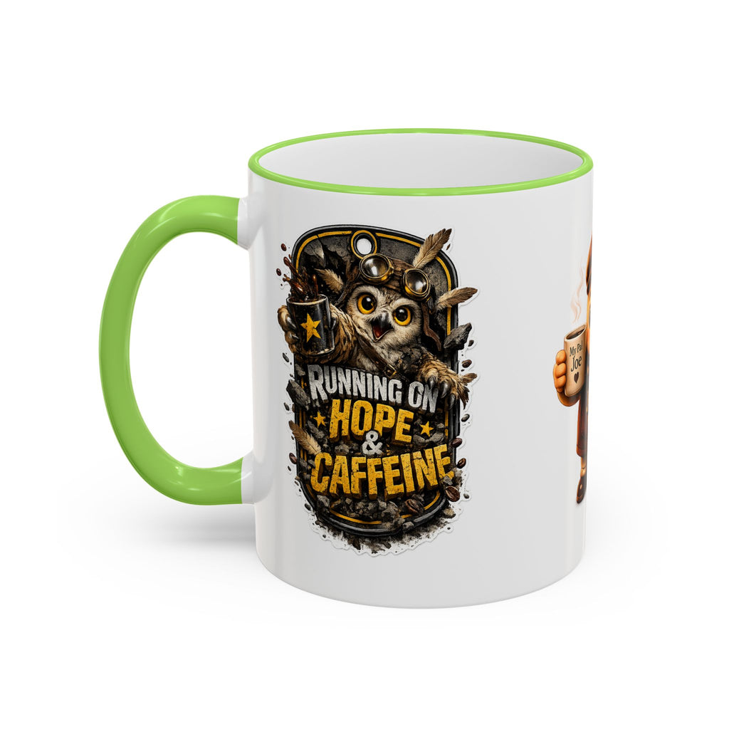 Running on Hope and Caffeine — 'My First Cup of Joe' Vintage Coffee Character (11oz/15oz)