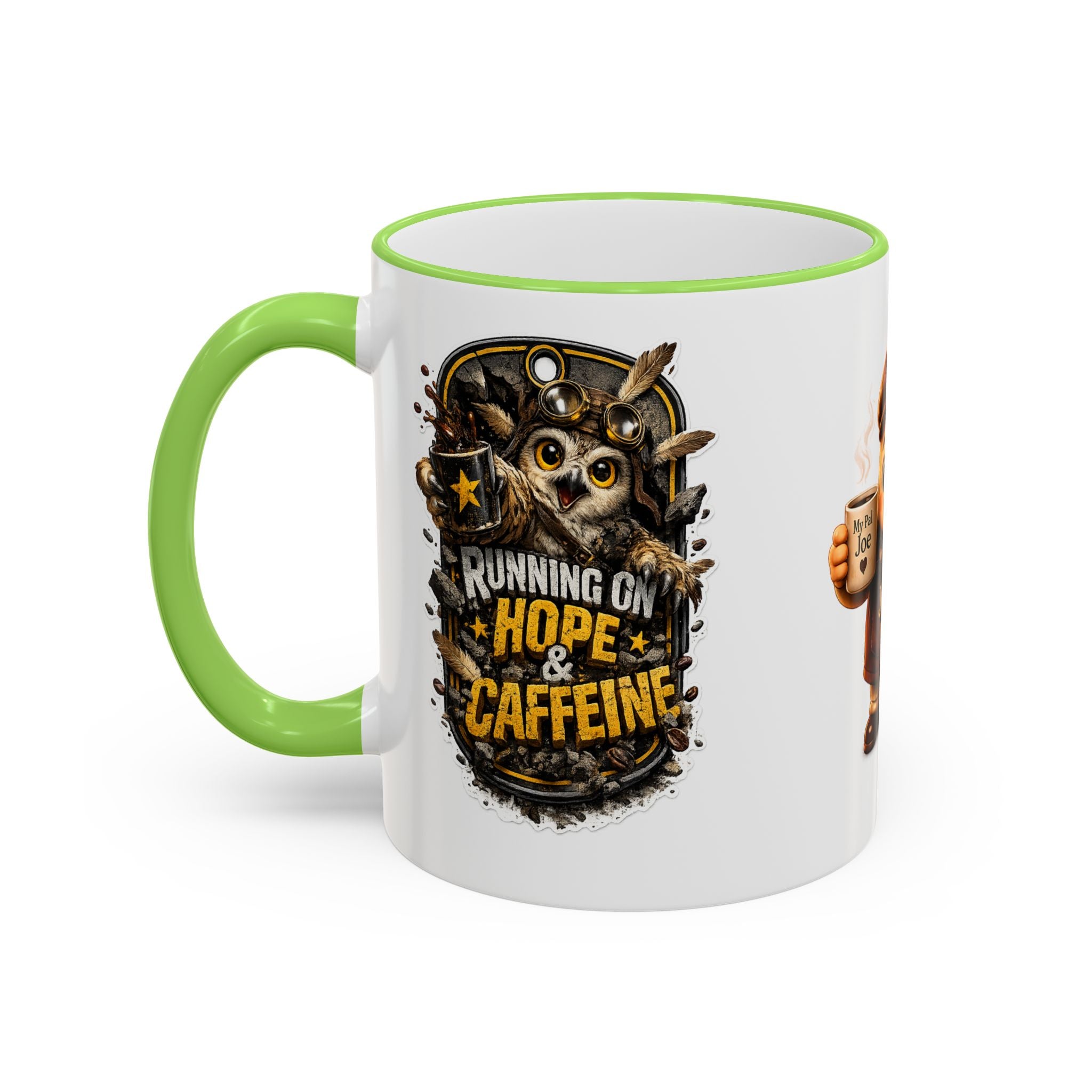 Running on Hope and Caffeine — 'My First Cup of Joe' Vintage Coffee Character (11oz/15oz)